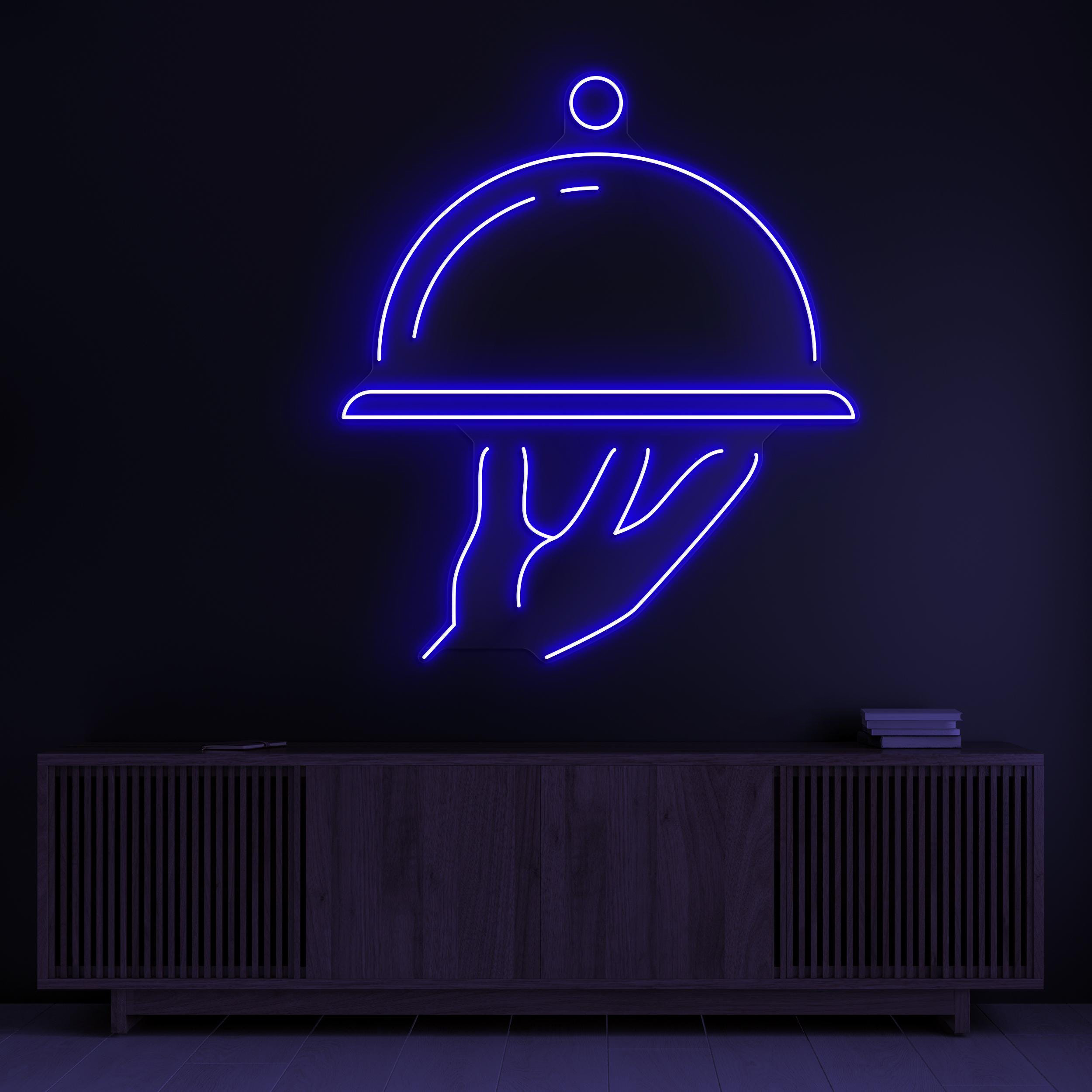 Serving Dish Neon Sign, Serving Dish LED Light, Food Service Wall Decor, Restaurant Tray Neon Light, Catering Neon Sign, Restaurant Decor