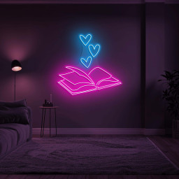 Book Hearts Neon Sign, Book Hearts LED Light, Hearts Neon Art, Book Hearts Wall Decor, Book Lovers Gift, Library Wall Art, Book Store Decor