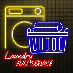 Laundry Full Service Neon Sign, Laundry Full Service LED Light, Led Shop Wall Decor, Laundry Room Neon Light, Kitchen Wall Art, Gift Idea