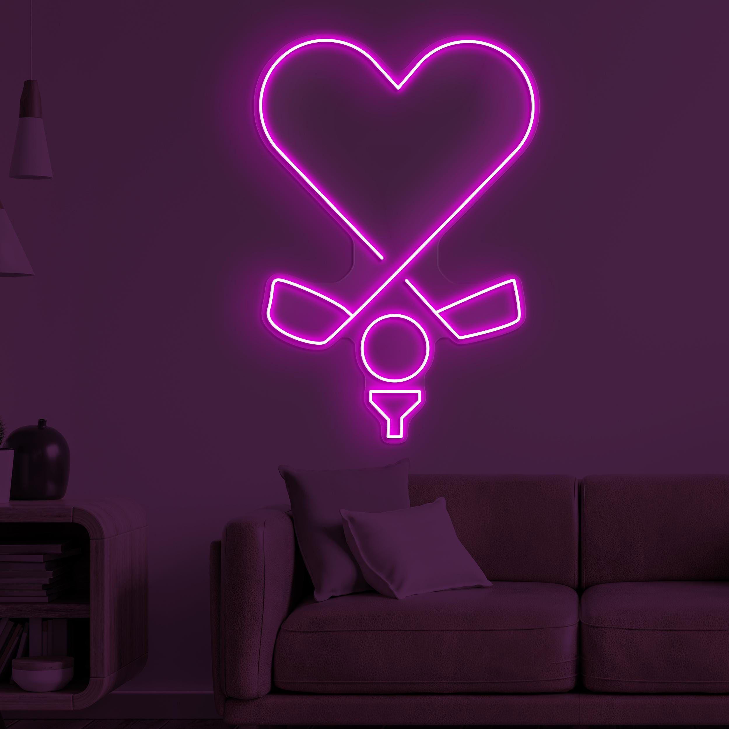 Golf With Heart Neon Sign, Golf With Heart LED Light, Golf Lover LED Wall Art, Heart of Golf Neon Light, Cafe & Bar Neon Decor, Home Decor