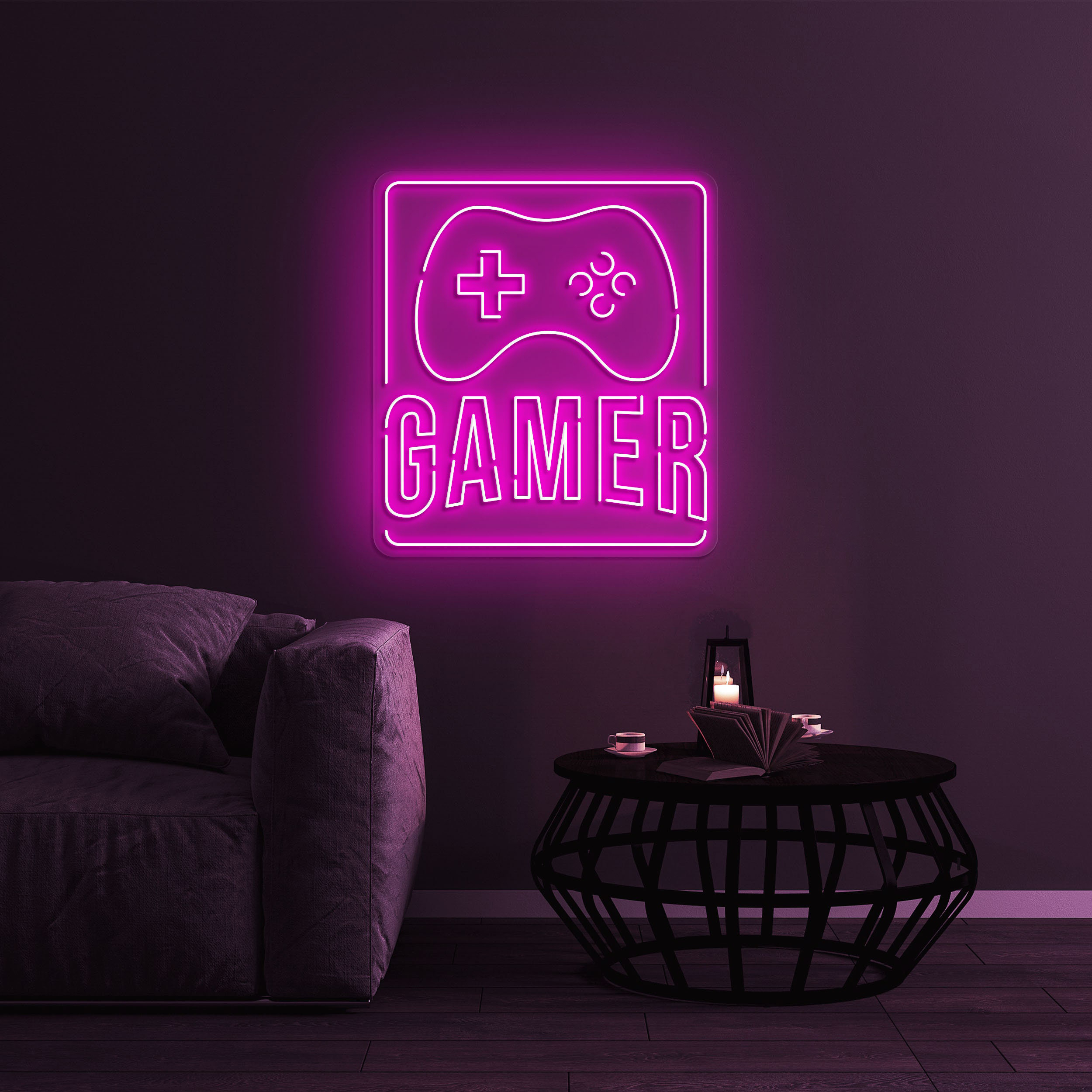 Gamer LED Neon Sign, Game Controller Light, Custom Neon Sign for Game Rooms, Studios, and Esports Fans, Gamerpad Decor,Room Decor for Gamers