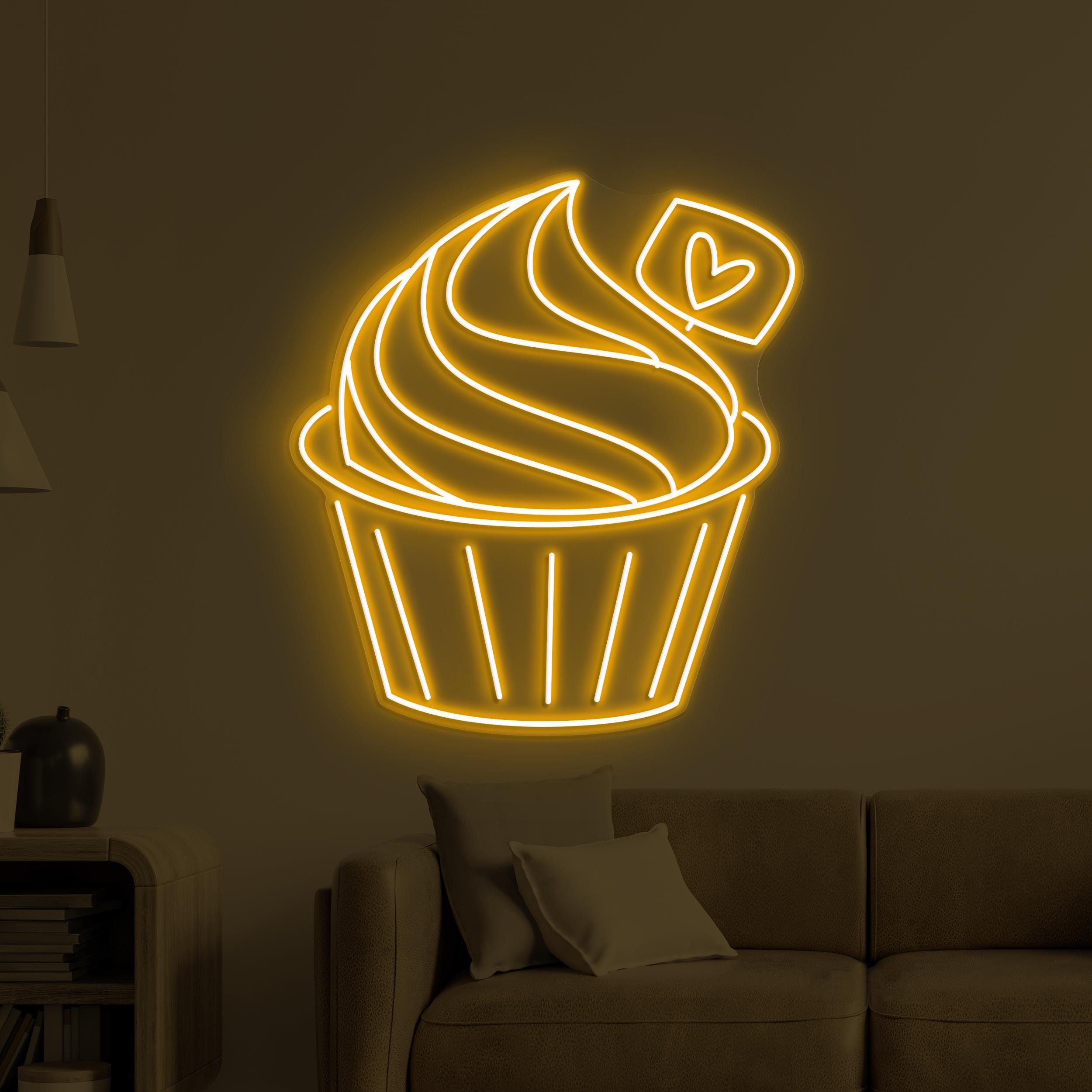 Cupcake Neon Sign, Cupcake LED Light, Cupcake Lover Wall Decor, Sweet Treat Wall Art, Custom Neon Sign, Kitchen Neon Decor, Cake Shop Art