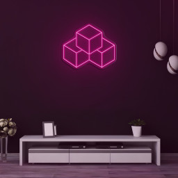 3D Cubes Neon Sign, Geometric Wall Decor, LED Cube Light, Cubes Neon Art, Gift Idea, Home Decor for Living Room, Bedroom, or Office,Neon Art