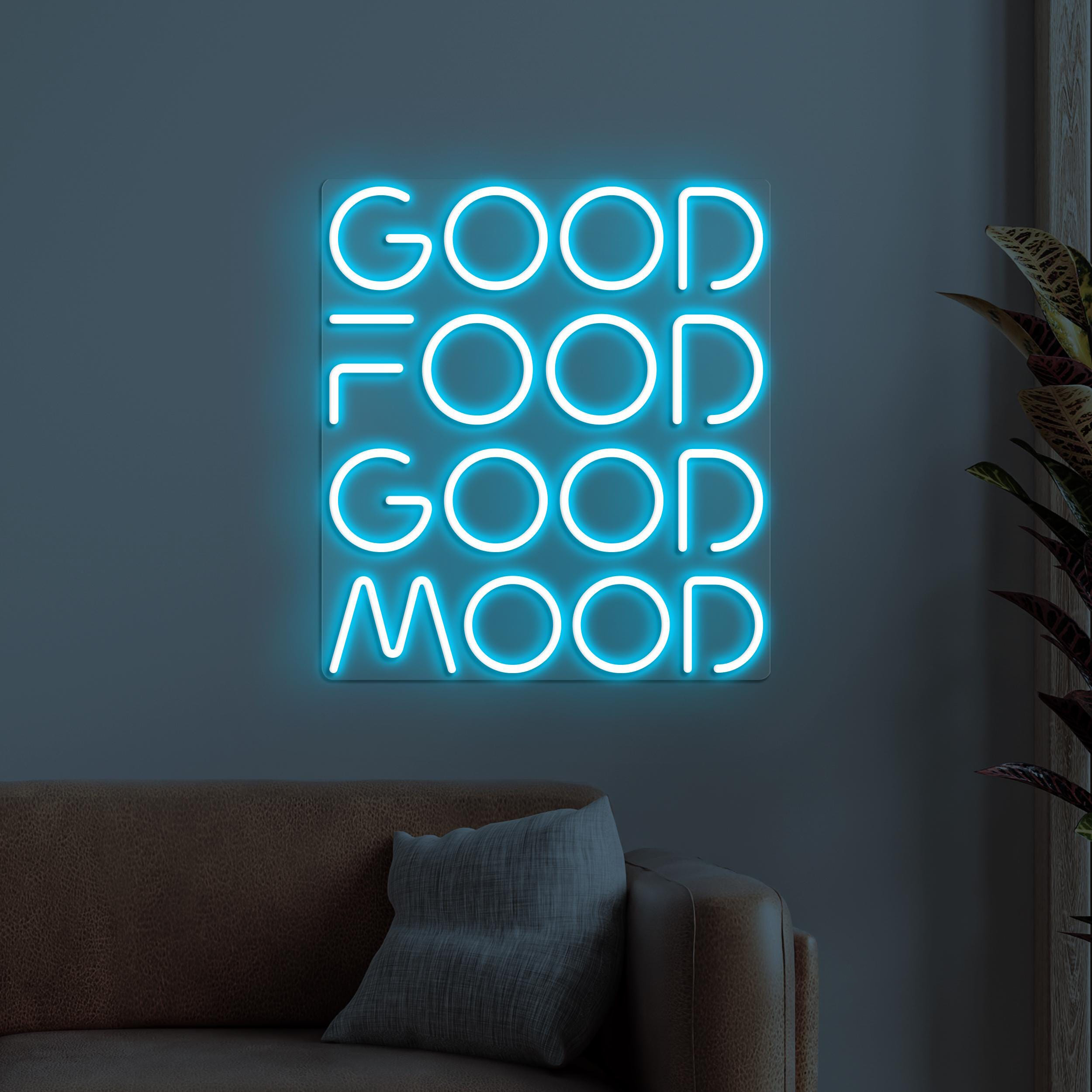 Good Food Good Mood Neon Sign, Good Food Good Mood LED Light, Food Business Sign, Kitchen Wall Decor, Party Wall Art, Bar & Cafe Neon Light
