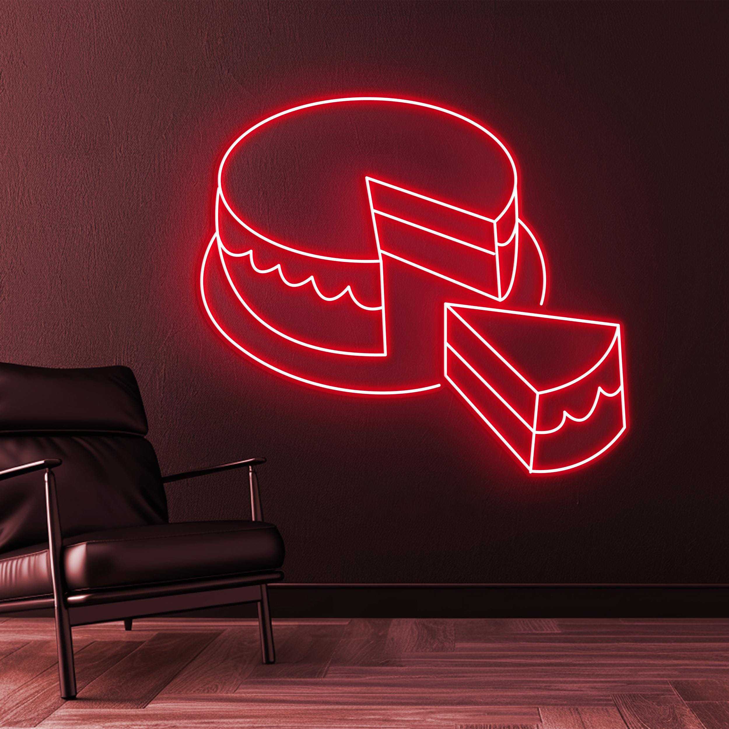 Cake Neon Sign, Cake LED Light, Birthday Cake LED Neon Art, Kitchen Wall Decor, Cafe Wall Sign, Sweets Shop Decor, Gift for Cake Lover