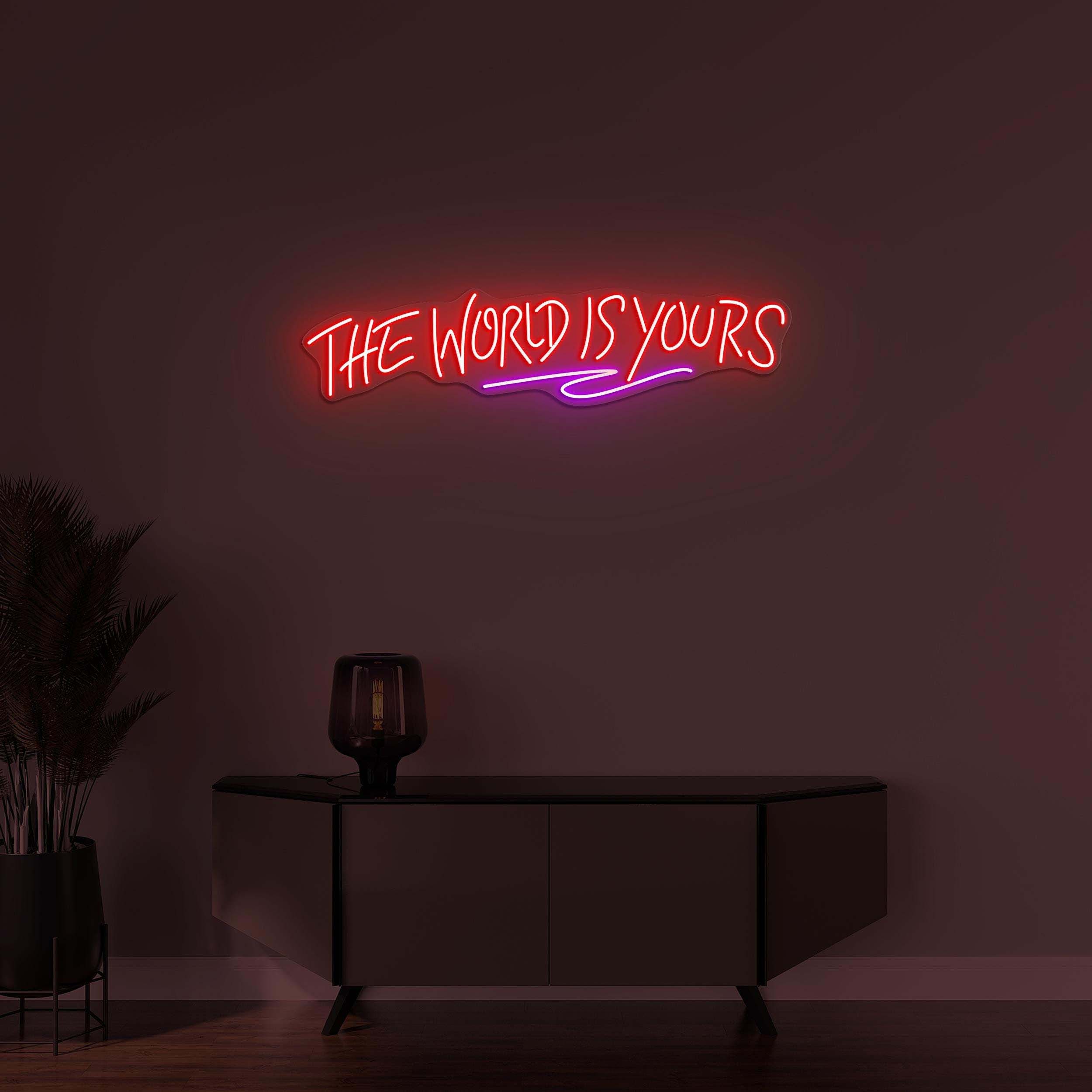 The World Is Yours Neon Sign, The World Is Yours LED Light, World Wall Decor, Custom Neon Sign, Dream Big Wall Art, Personalized Gifts