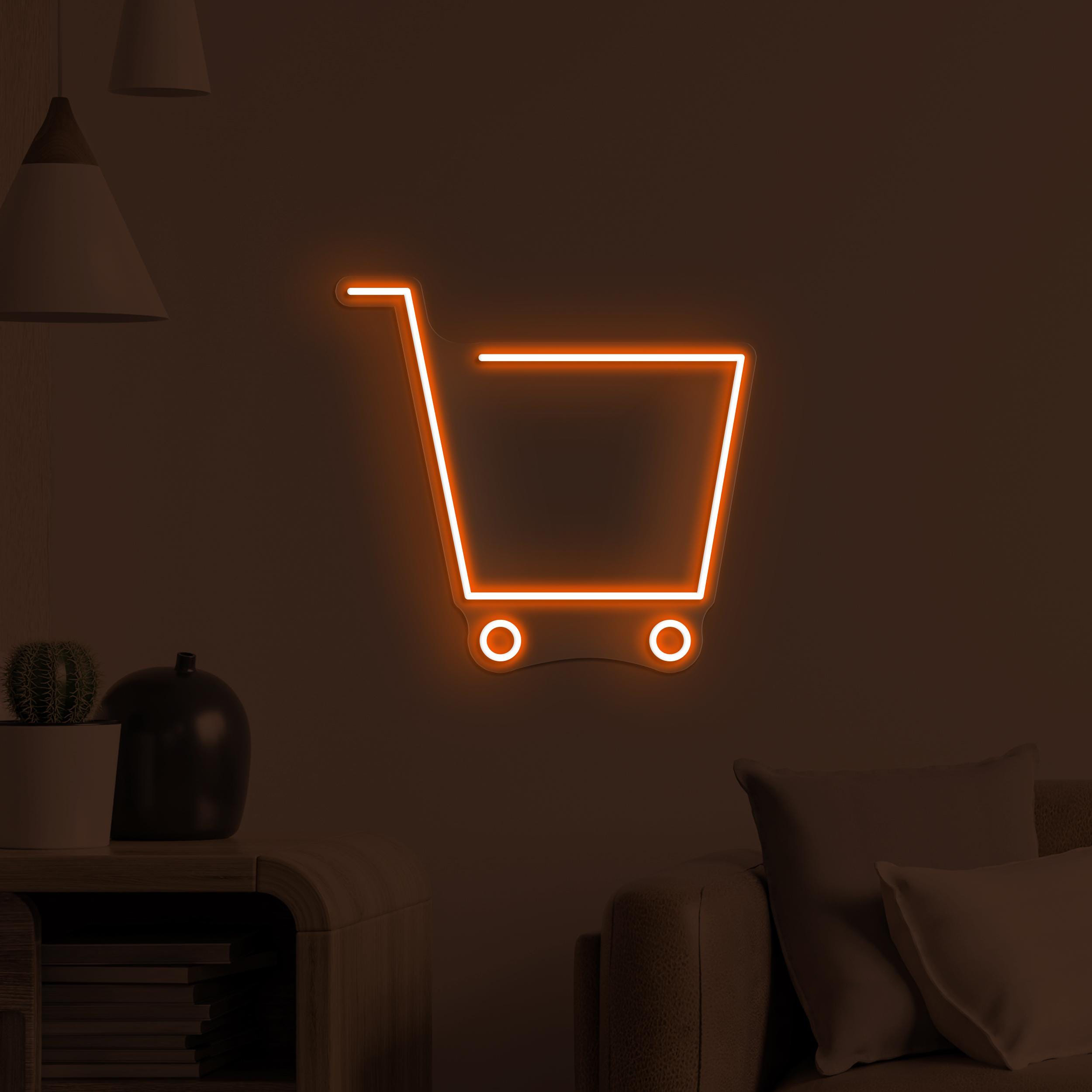 Shopping Cart Neon Sign, Shopping Cart LED Light, Shopping Trolley Wall Art, Shopping Mall Wall Decor, Retail Neon Light, Shopping Mart Sign
