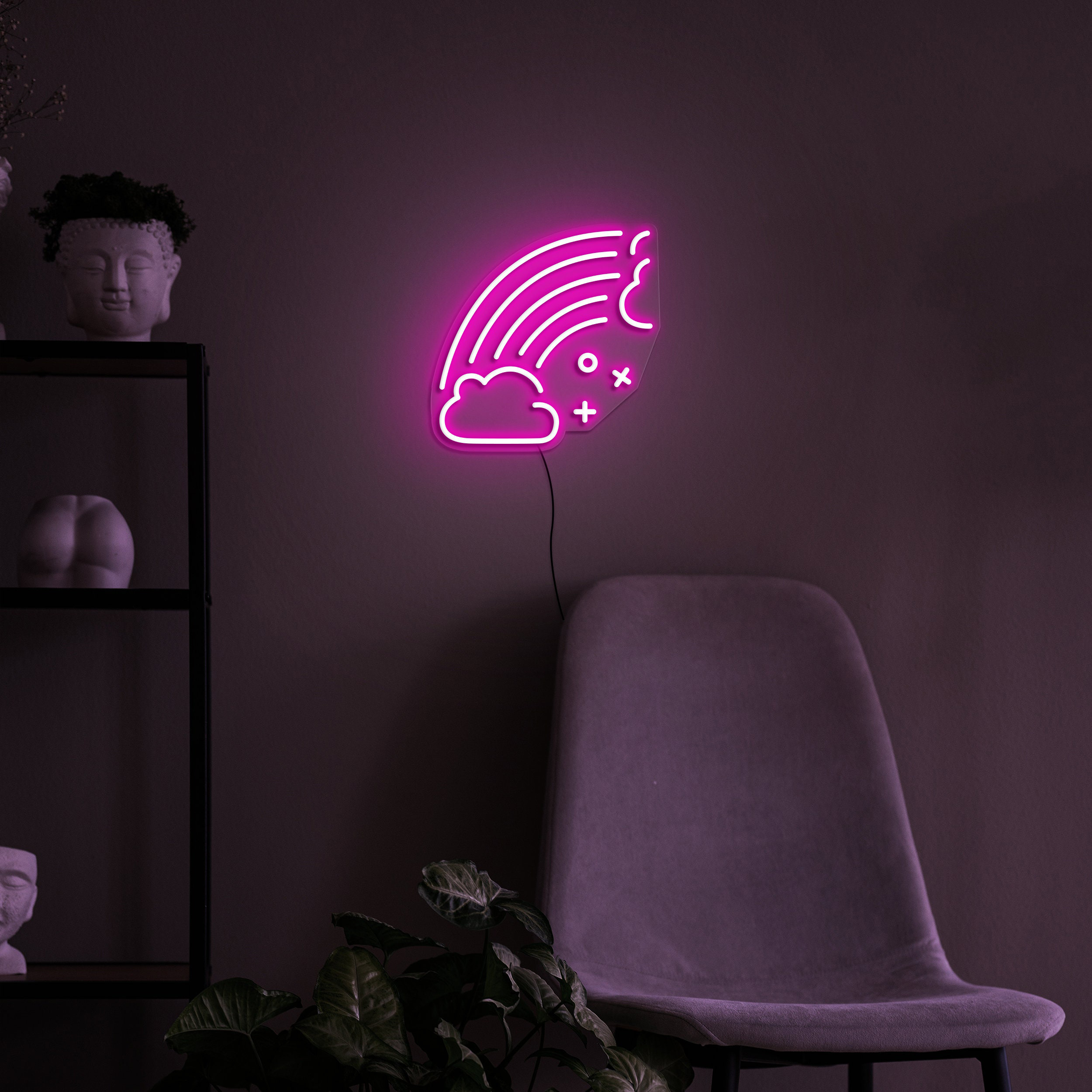 Rainbow Neon Sign, USB Powered LED Sign for Bedroom, Colorful Rainbow Cloud Night Light, Kids Room Decor, Party Decoration, Birthday Gift