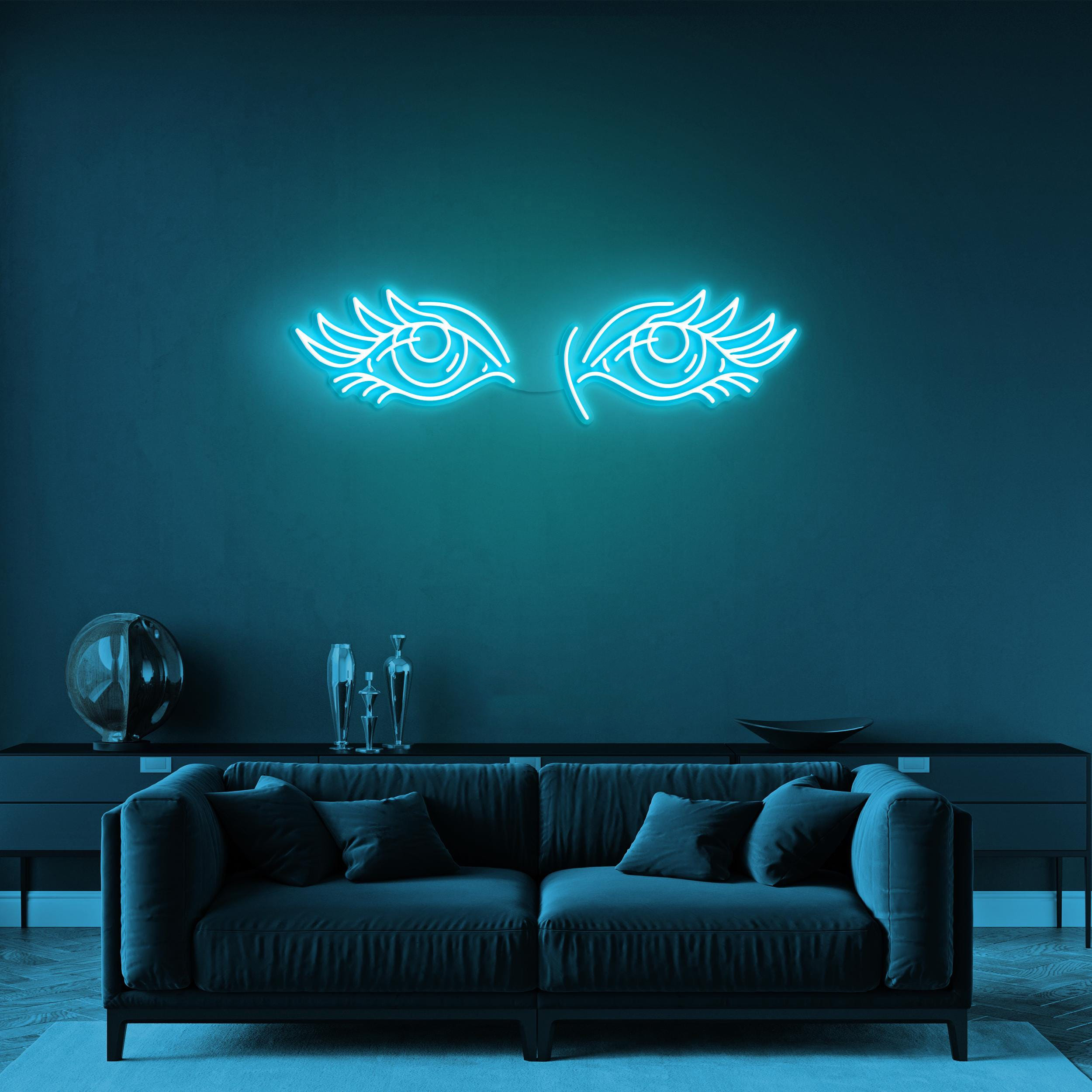 Eyes Neon Sign, Eyes LED Light, Anime Art Sign, Eyes Wall Decor, Home, Party Decor, Salon Wall Art, Two Eyes Neon Light, Custom Neon Sign