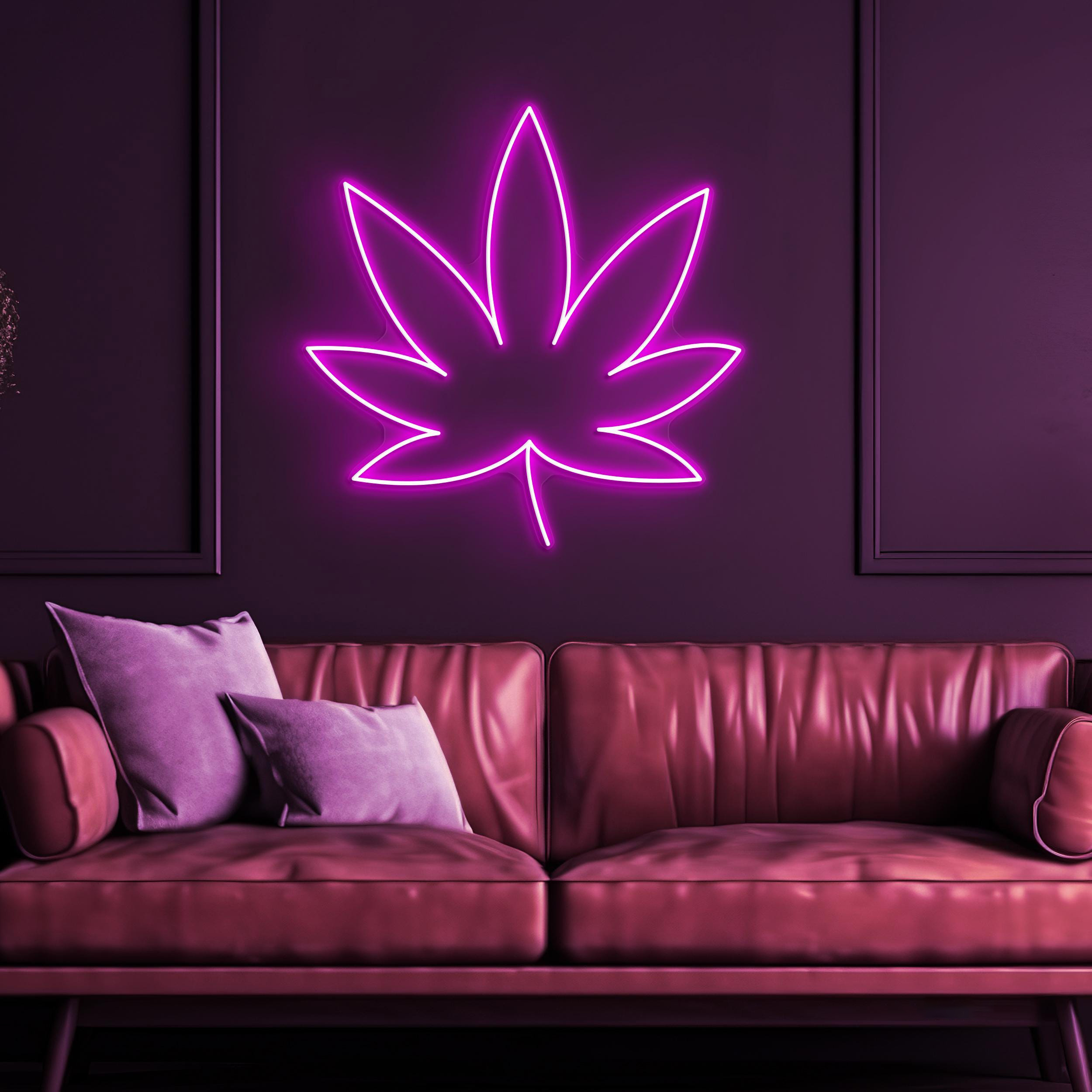 Weed Leaf Neon Sign, Weed Leaf LED Light, Marijuana Hemp Leaf Wall Art, Home Wall Decor, Cannabis Neon Sign, Marijuana Cannabis Neon Art