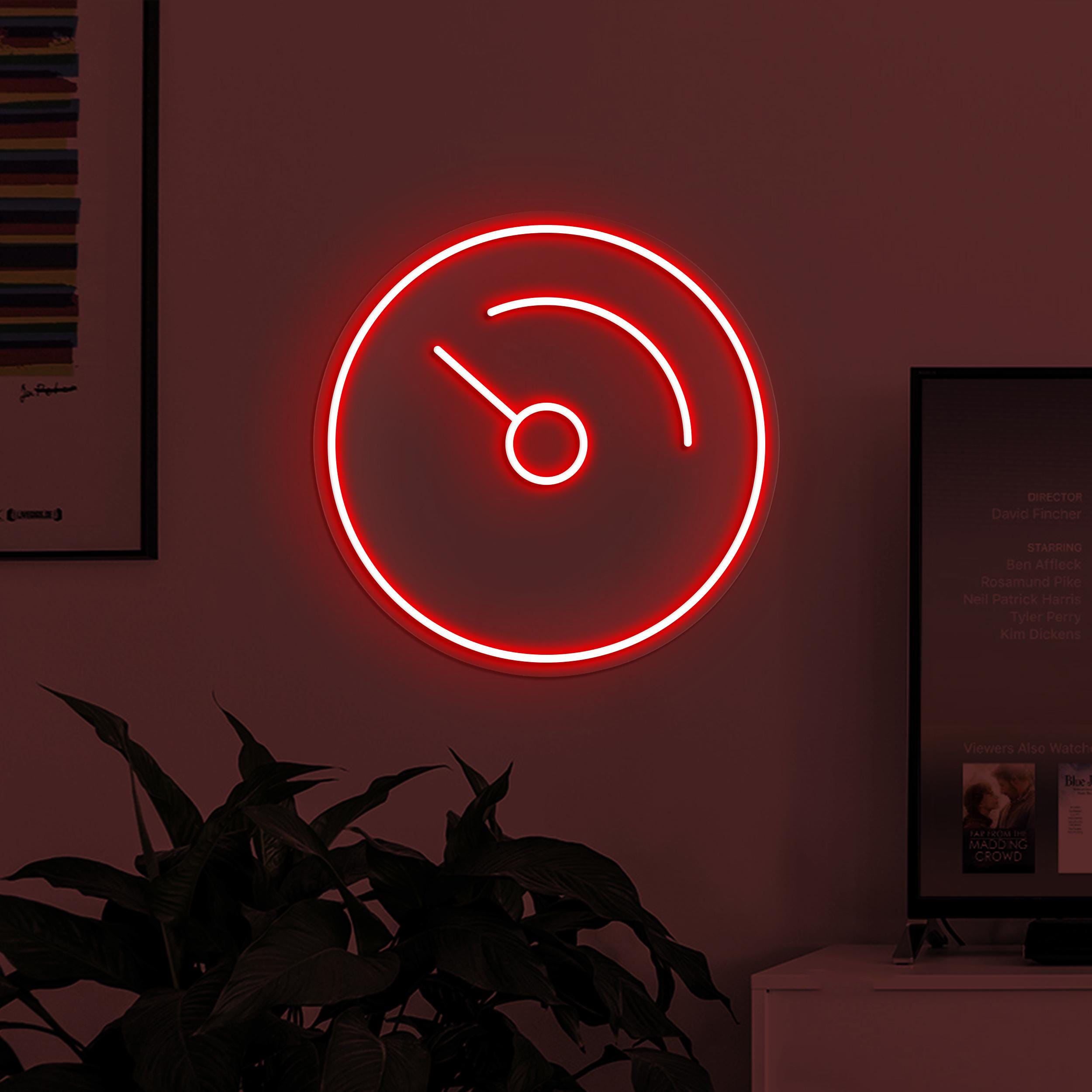 Speedometer Neon Sign, Speedometer LED Light, Gauge Wall Decor, Workshop Neon Light, Game Room Wall Art, Home Neon Light, Custom Neon Sign
