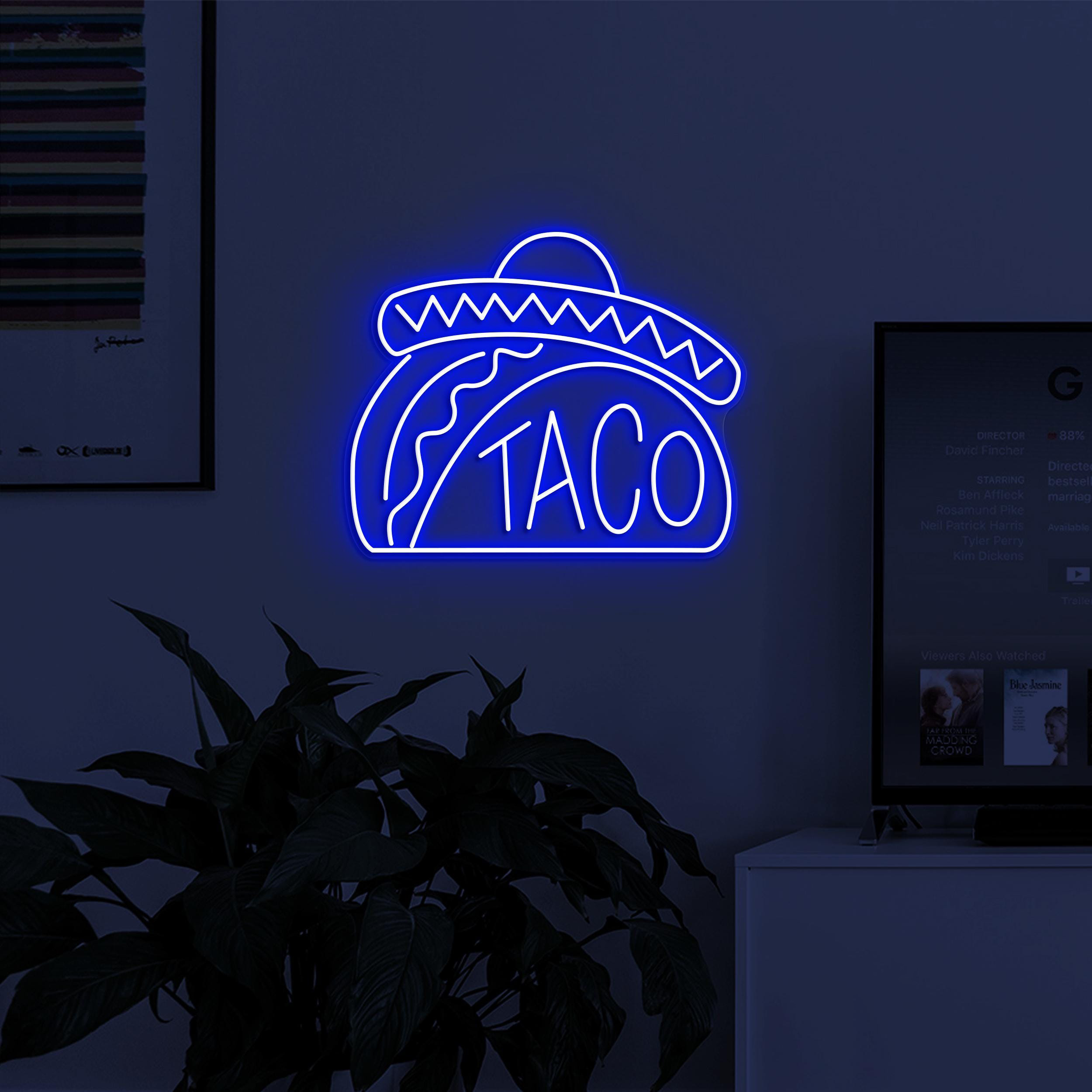 Taco Neon Sign, Taco LED Light, Street Food Wall Decor, Fast Food Light, Mexican Taco Neon Sign, Restaurant Decor, Mexican Food Wall Art