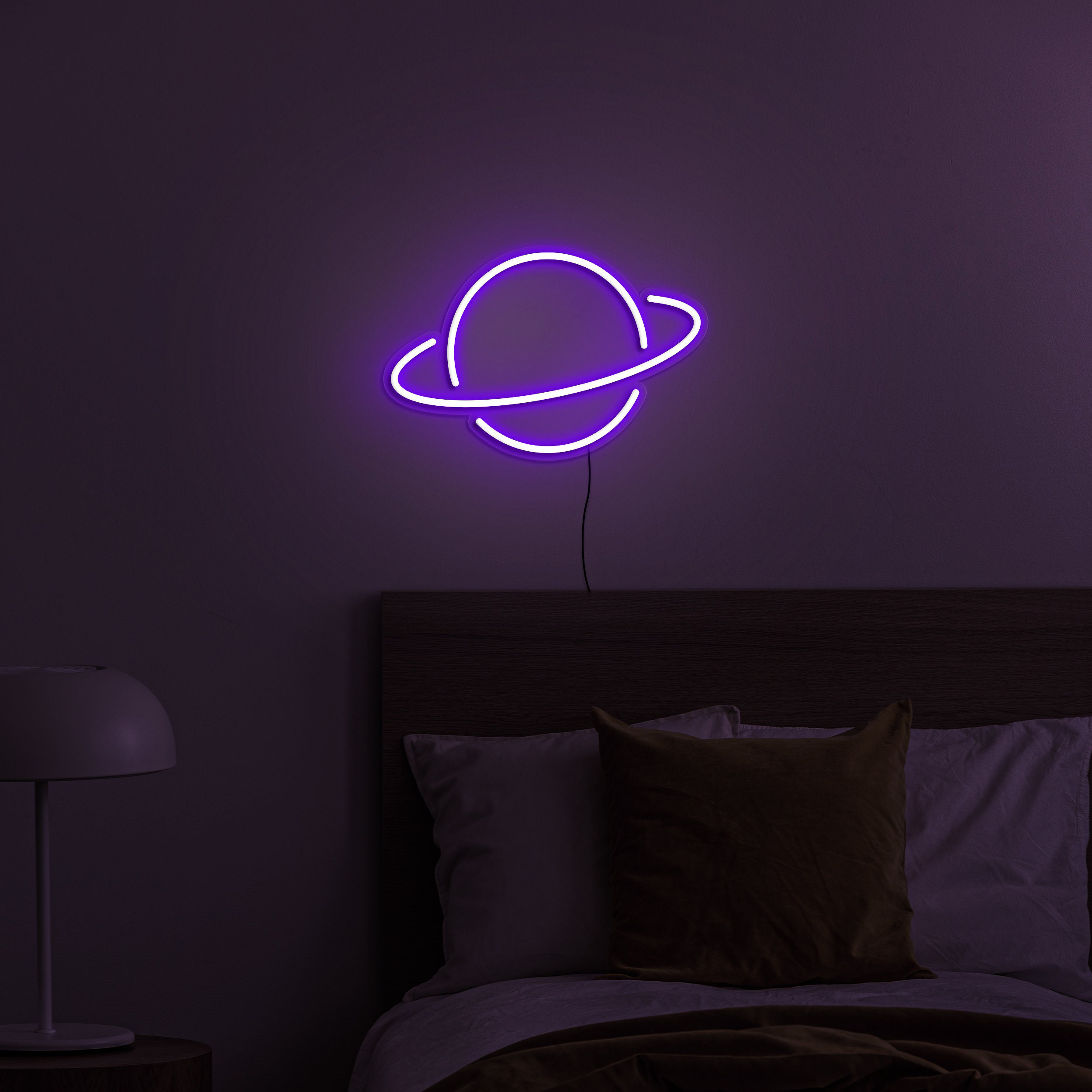 Saturn Planet Neon Sign, USB Light Up Saturn Planet Wall Decor, Space-Themed Neon Sign for Bedroom, Dorm, and Home, Saturn Planet Neon Light