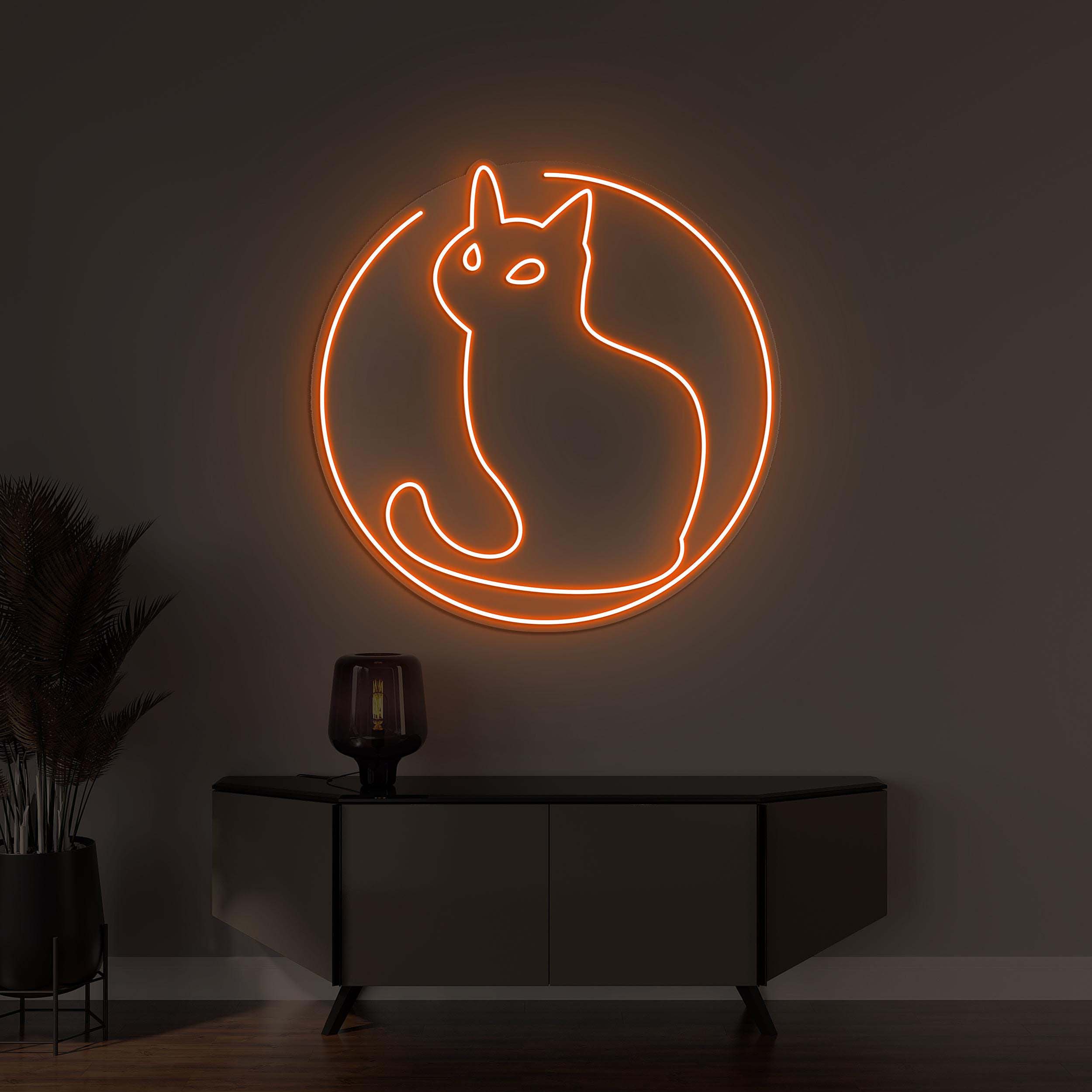 Cat On Moon Neon Sign, Cat On Moon LED Light, Animal Shop Decor, Kids Room Wall Art, Cute Wall Decor, Cat Lovers Gift, Home Wall Decor