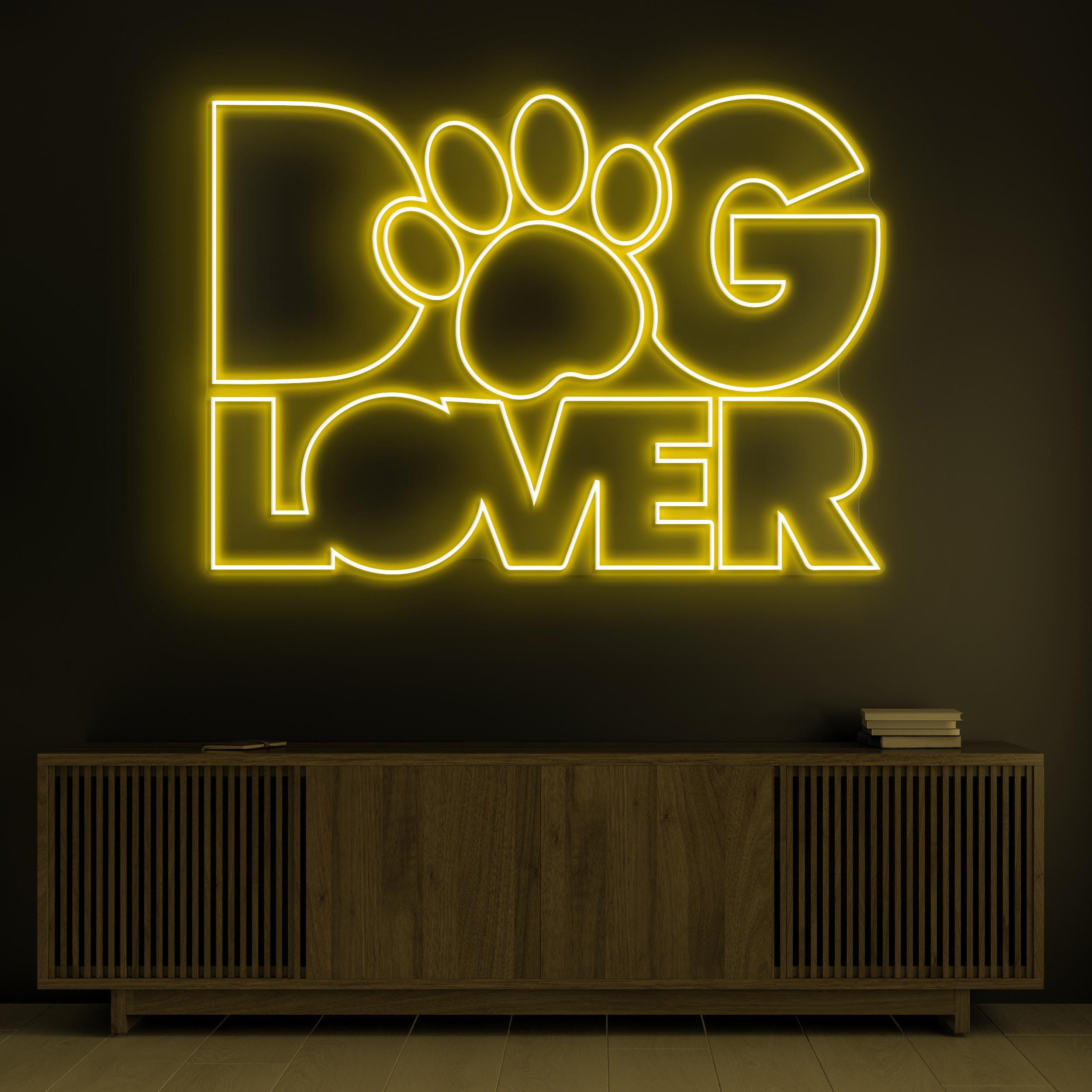 Dog Lover Neon Sign, Dog Lover LED Light, Paw Lover Wall Decor, Animal Neon Sign, Puppy Love Wall Art,  Neon Wall Decor Art, Pet Shop Sign