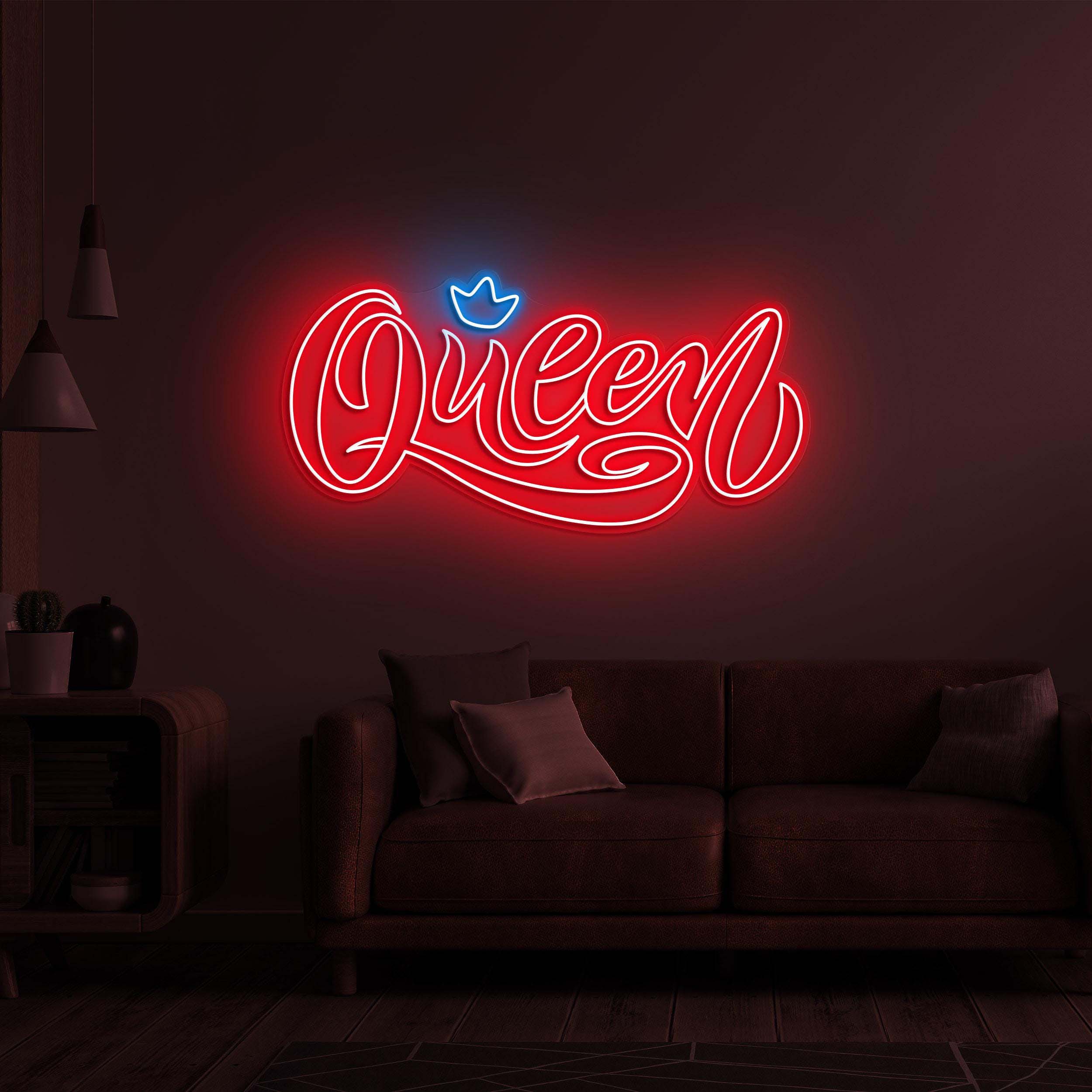 Queen Neon Sign, Queen LED Light, Queen LED Neon Art, Queen of Hearts Wall Art, Home Wall Decor, Mother's Day Gift, Wedding Party Wall Art,