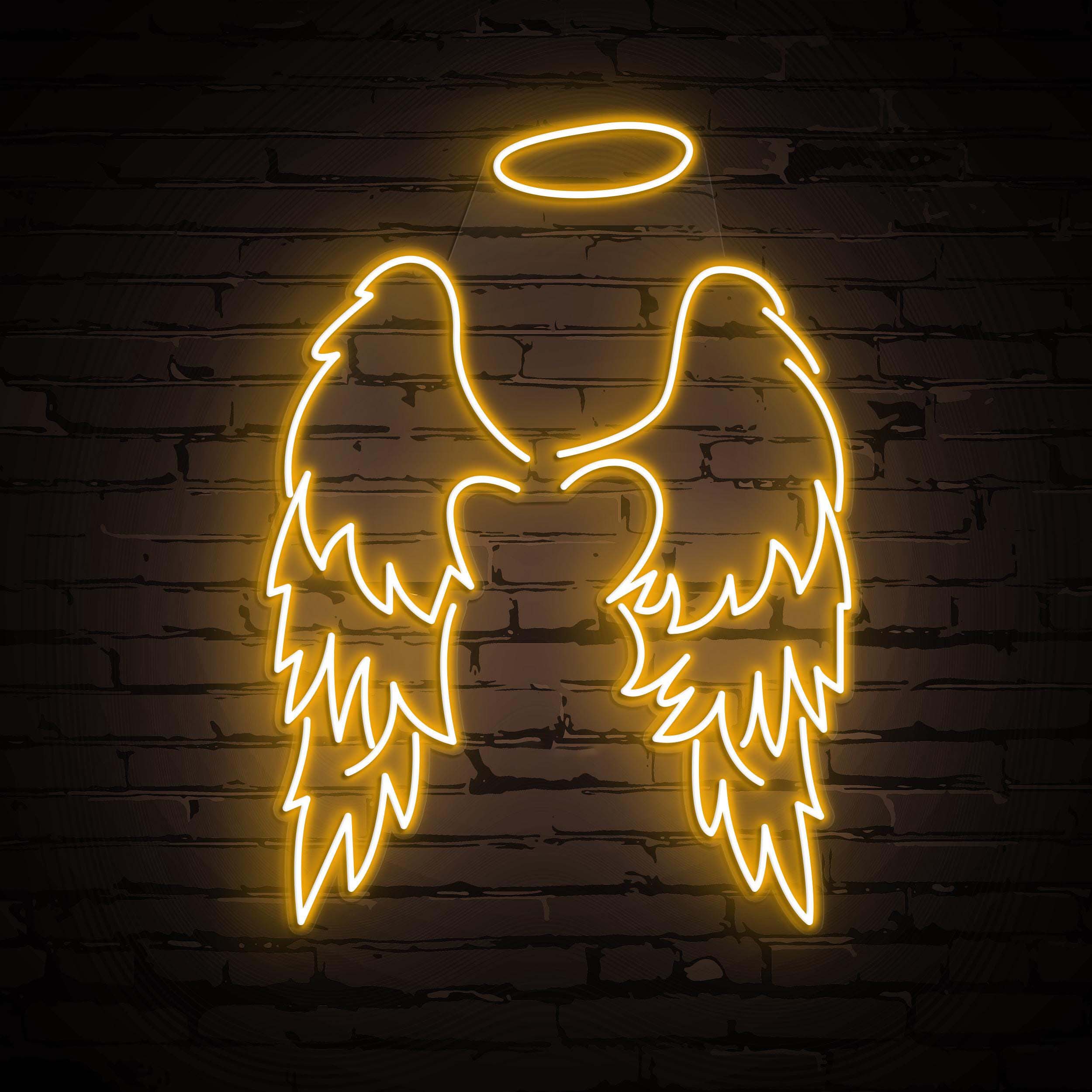 Angel Wings Neon Sign, Angel Wings Wall Decor, Wings LED Neon Art, Halo Custom Neon Sign, Decor for Girls Room, Events & Wedding Party, Gift