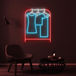 Clothes Rack Neon Sign, Clothe Hanger LED Light, Wardrobe Wall Decor, Fashion Wall Art, Brand Shop Decor, Cloth Shop Neon Art, Boutique Sign