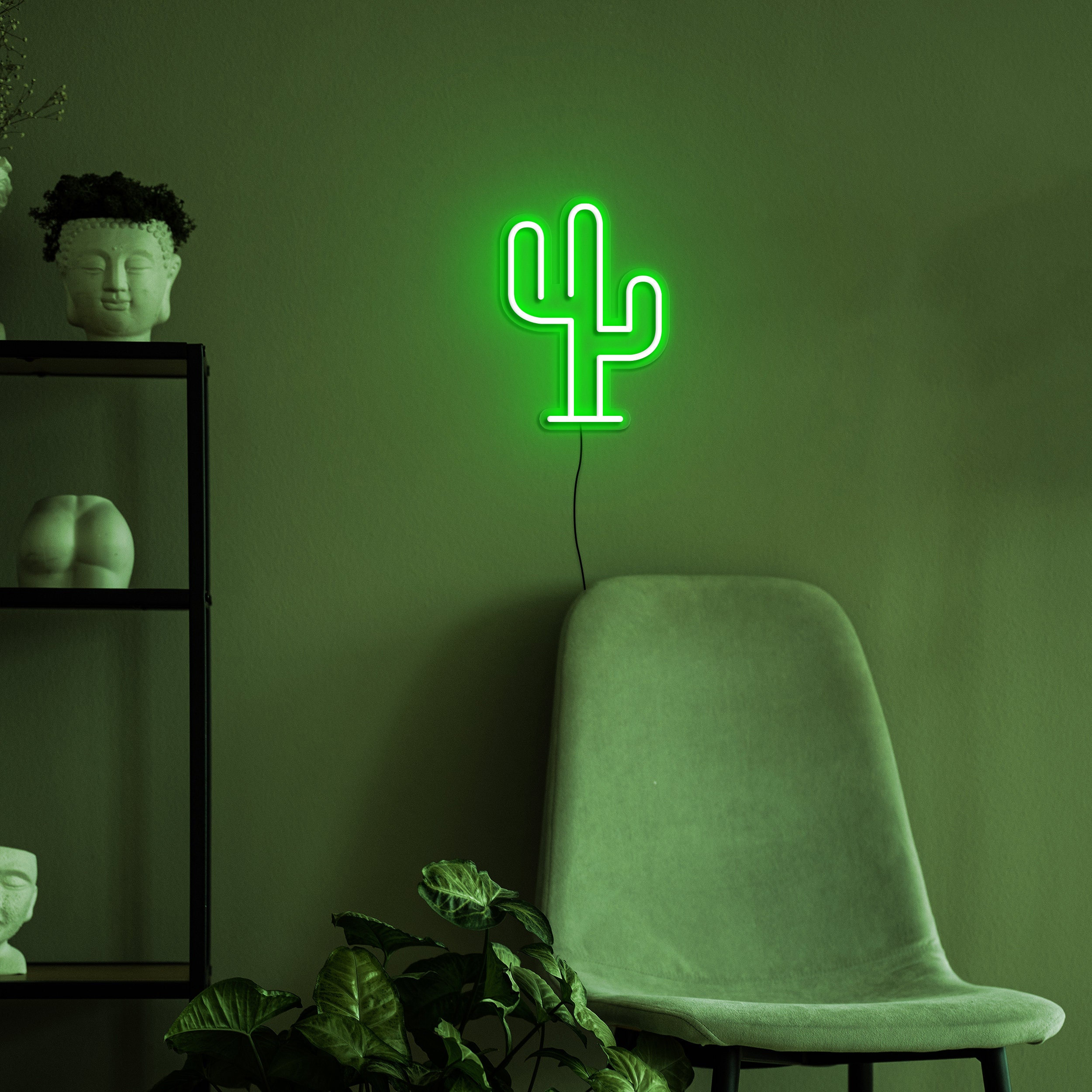Cactus LED Neon Lights, USB Night Light with Dimmable Switch, Cactus Decor for Kid's Room or Bedroom, Cactus Lover Gift, Cactus Neon Sign