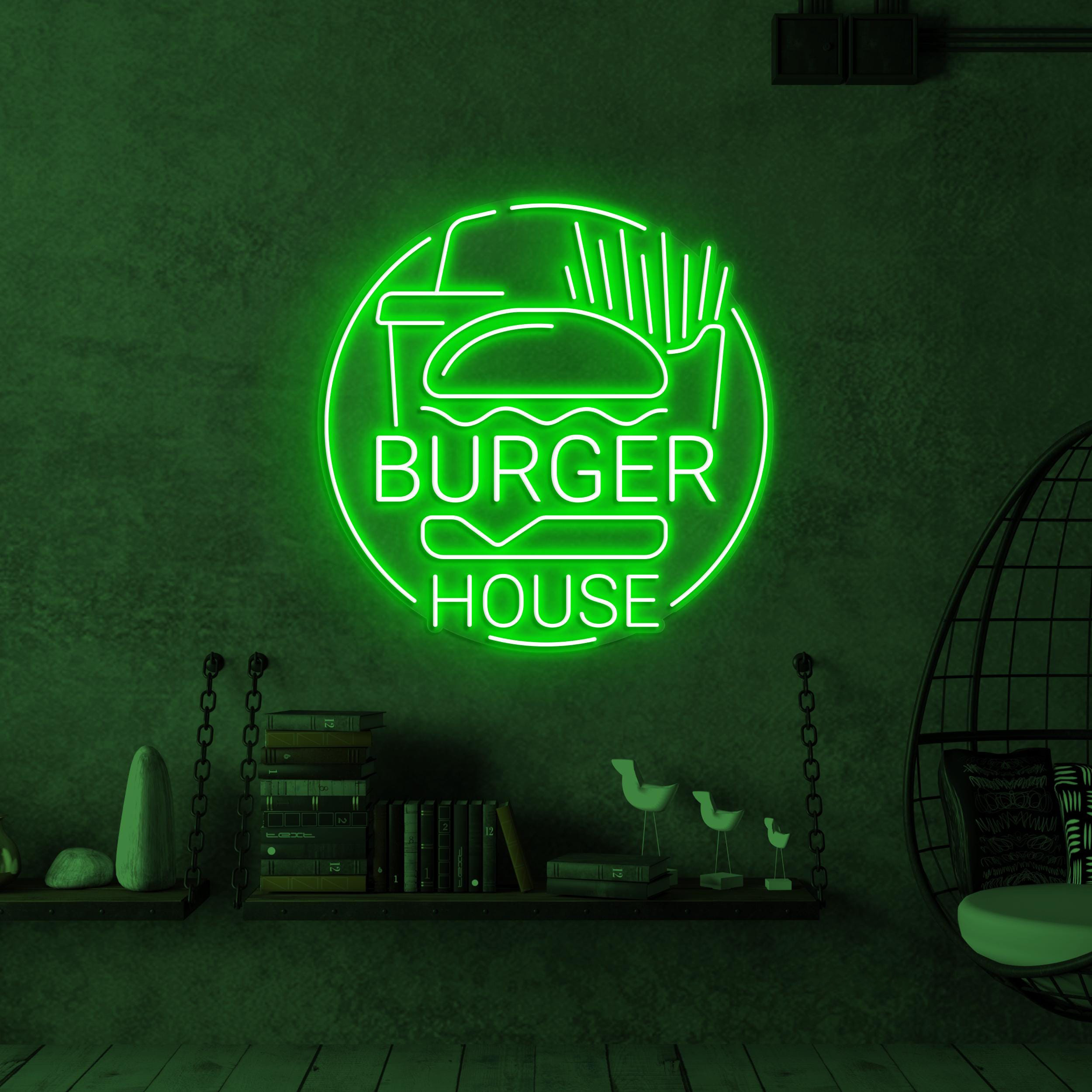Burger House Neon Sign, Burger House LED Light, Fast Food Restaurant Decor, Burger Lover Sign, Fast Food Neon Art, Burger Shop Neon Decor