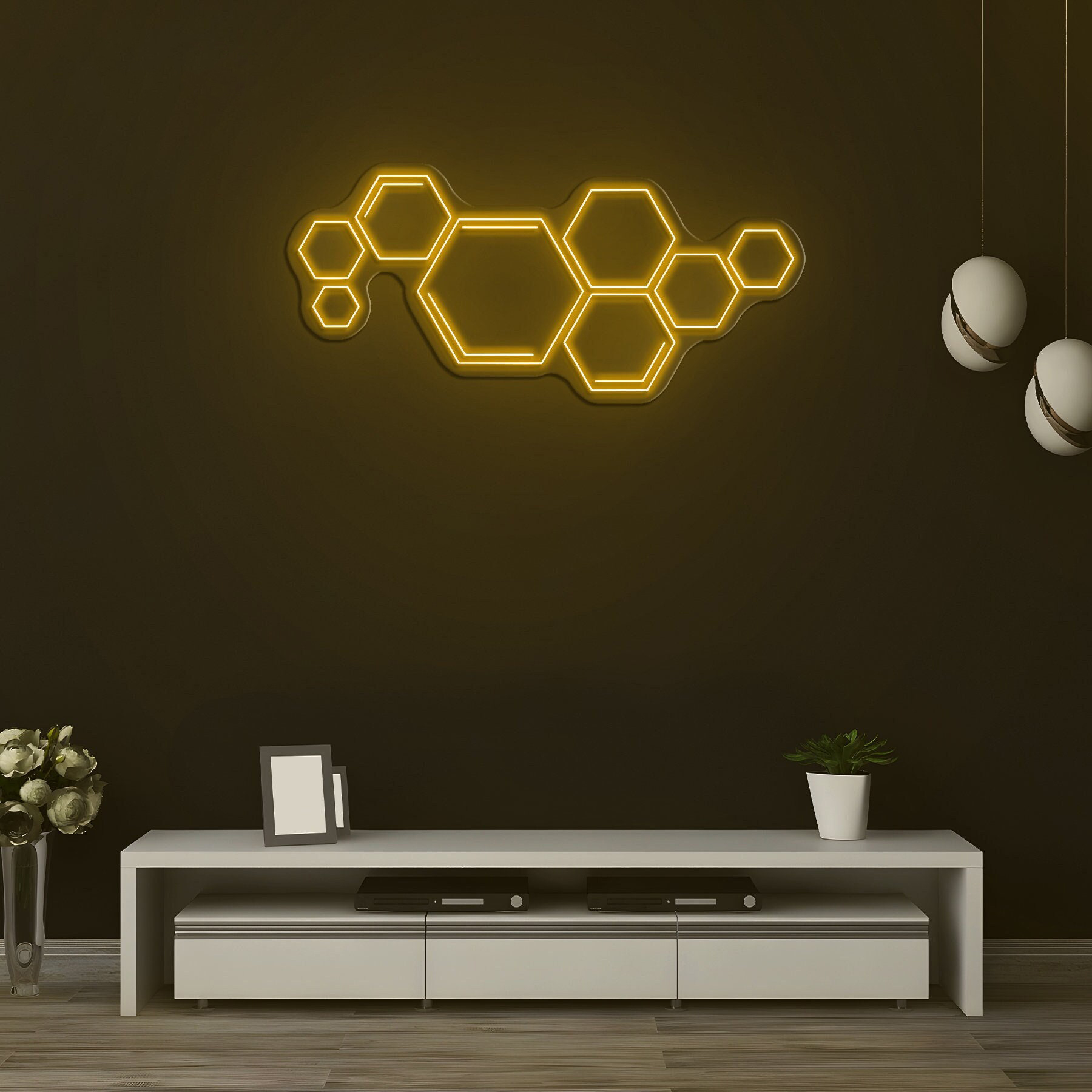 Honeycomb Neon Sign, Honeycomb Light, Nature Lover's Home Decor, LED Neon Light, Night Light, Bee Lover Gifts, Beekeeper Art Gift, Neon Sign