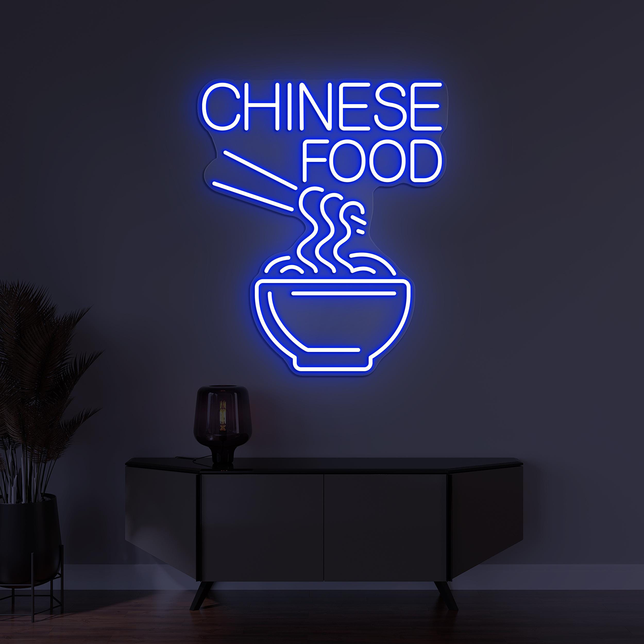 Chinese Food Neon Sign, Chinese Food LED Light, Asian Food Decor, Restaurant Wall Art, Custom Neon Sign, Personalized Chinese Food Light