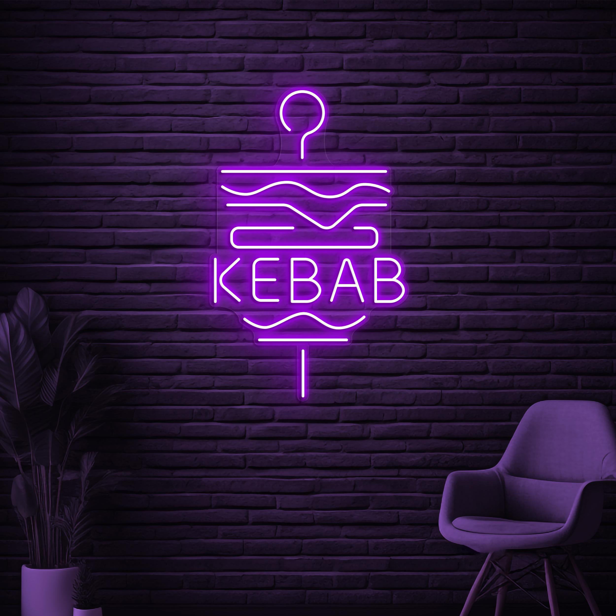 Kebab Neon Sign, Kebab Neon Light, Restaurant Wall Decor, Doner Kebab Neon Art, BBQ Neon Wall Art, BBQ Shop Led Sign, Gift for Kebab Lover