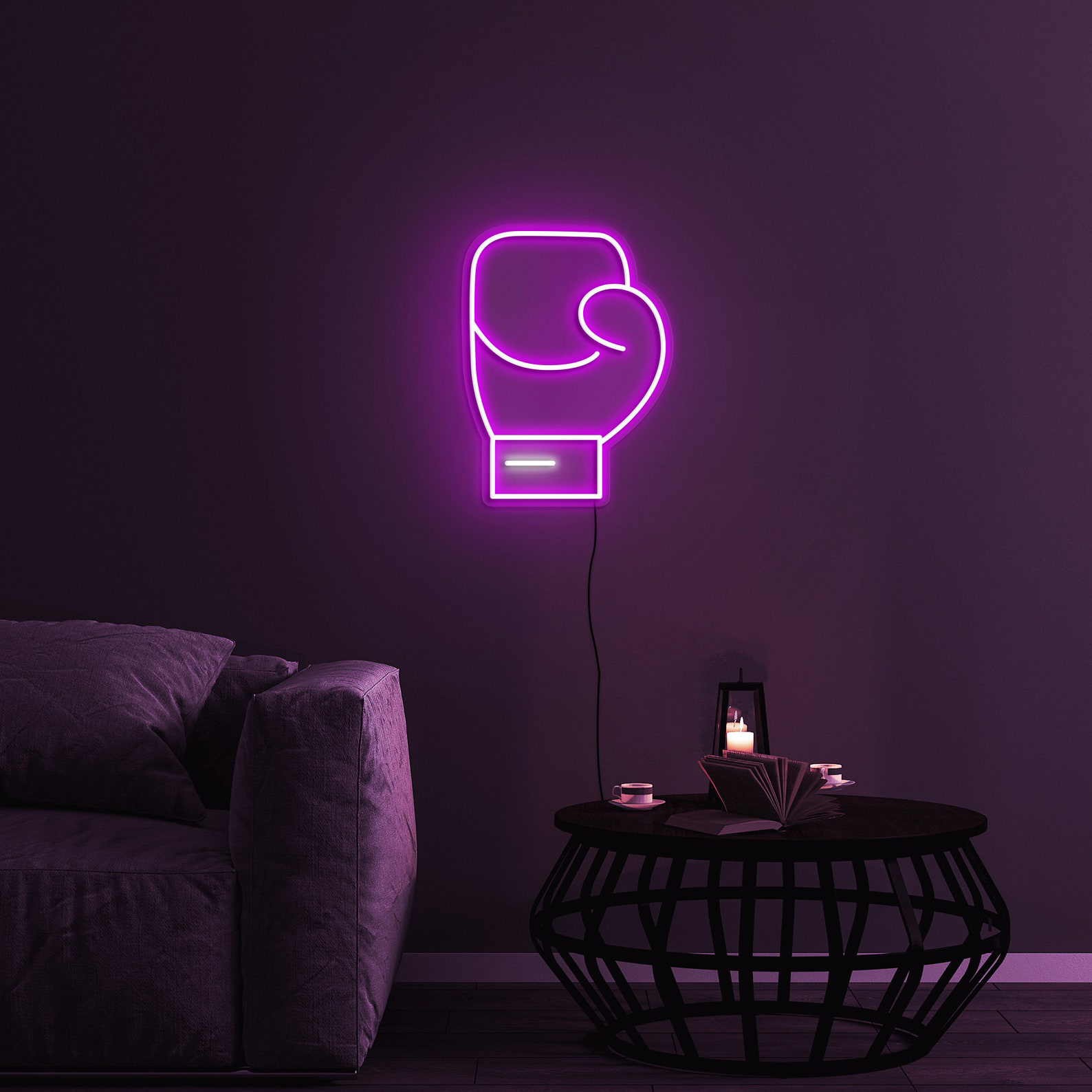 Boxing Glove Neon LED Light Sign, Boxing Glove USB/Switch Gym Wall Decoration Man Cave Decor for Men, Room Decor, Living Room, Neon Sign