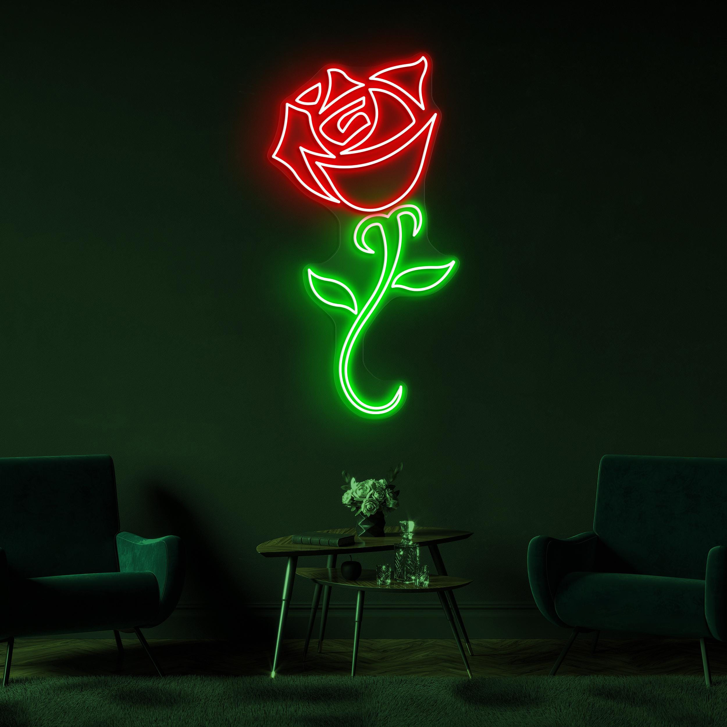 Rose Neon Sign, Rose LED Light, Rose Flower Wall Decor, Flower Shop Wall Art, Wedding Party Neon Light, Neon Gift for Romantic Couples