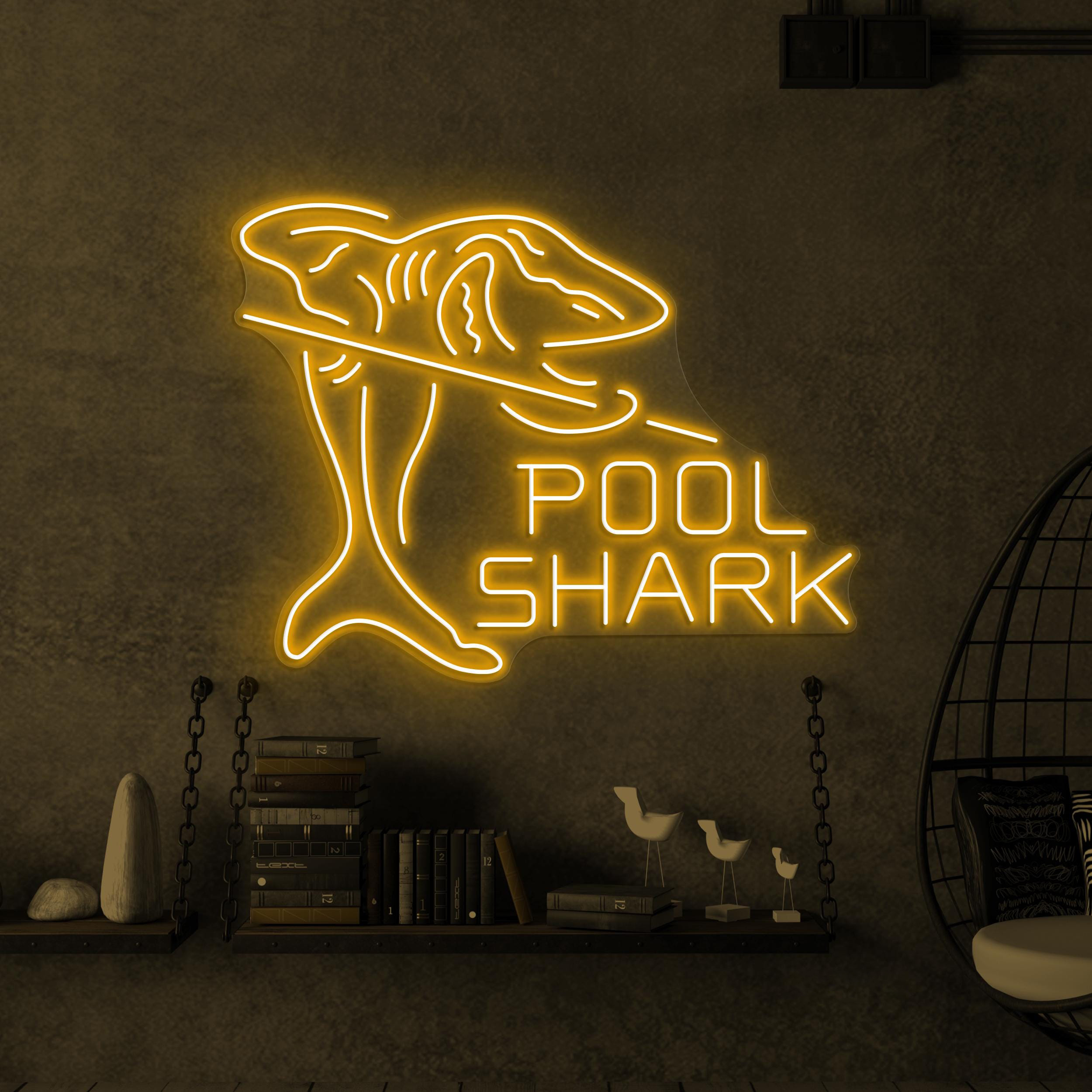 Shark Neon Sign, Pool Shark LED Light, Ocean Shark Neon Sign, Billiard Wall Decor, Kids Room Wall Art, Fish Shop Decor, Sea Food Restaurant