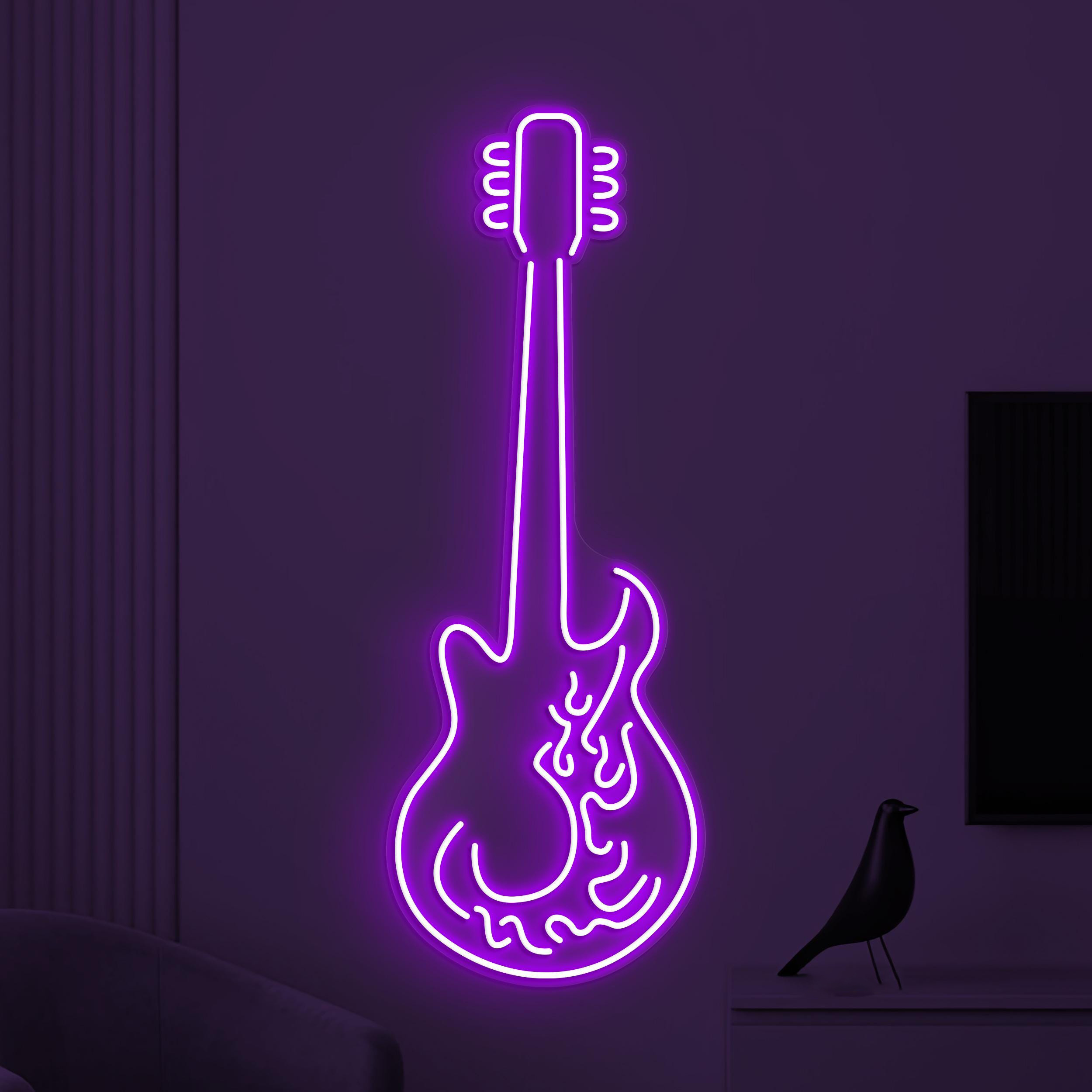 Guitar Neon Sign, Guitar LED Light, Home Wall Decor, Music Room Wall Art, Music Studio Neon Light, Electric Guitar Sign, Guitar Lover Gift