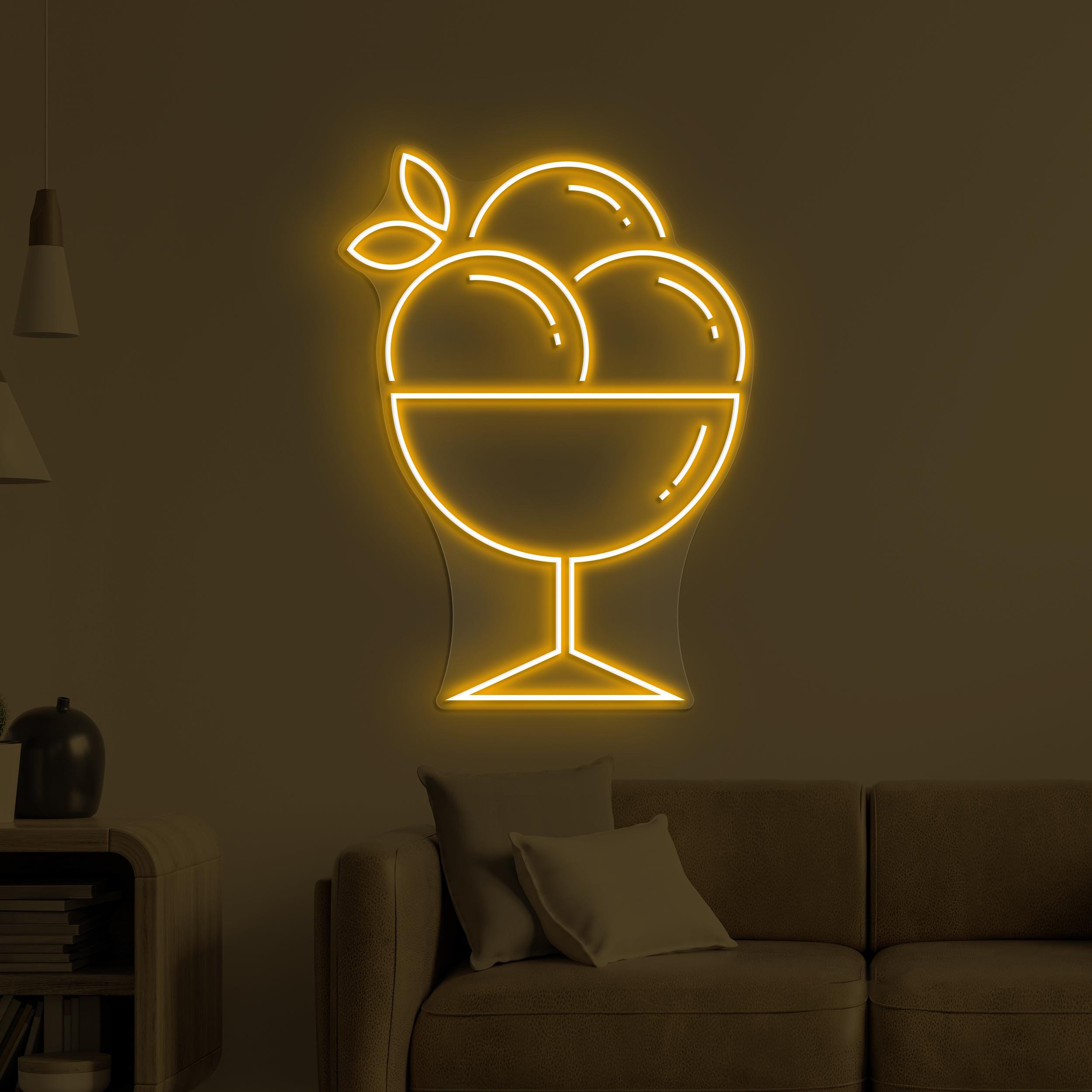 Ice Cream Neon Sign, Ice Cream Sundae LED Light, Ice Cream Shop Decor, Ice Cream Lover Wall Art, Ice Cream Shop Neon Sign, Sweet Treat Light