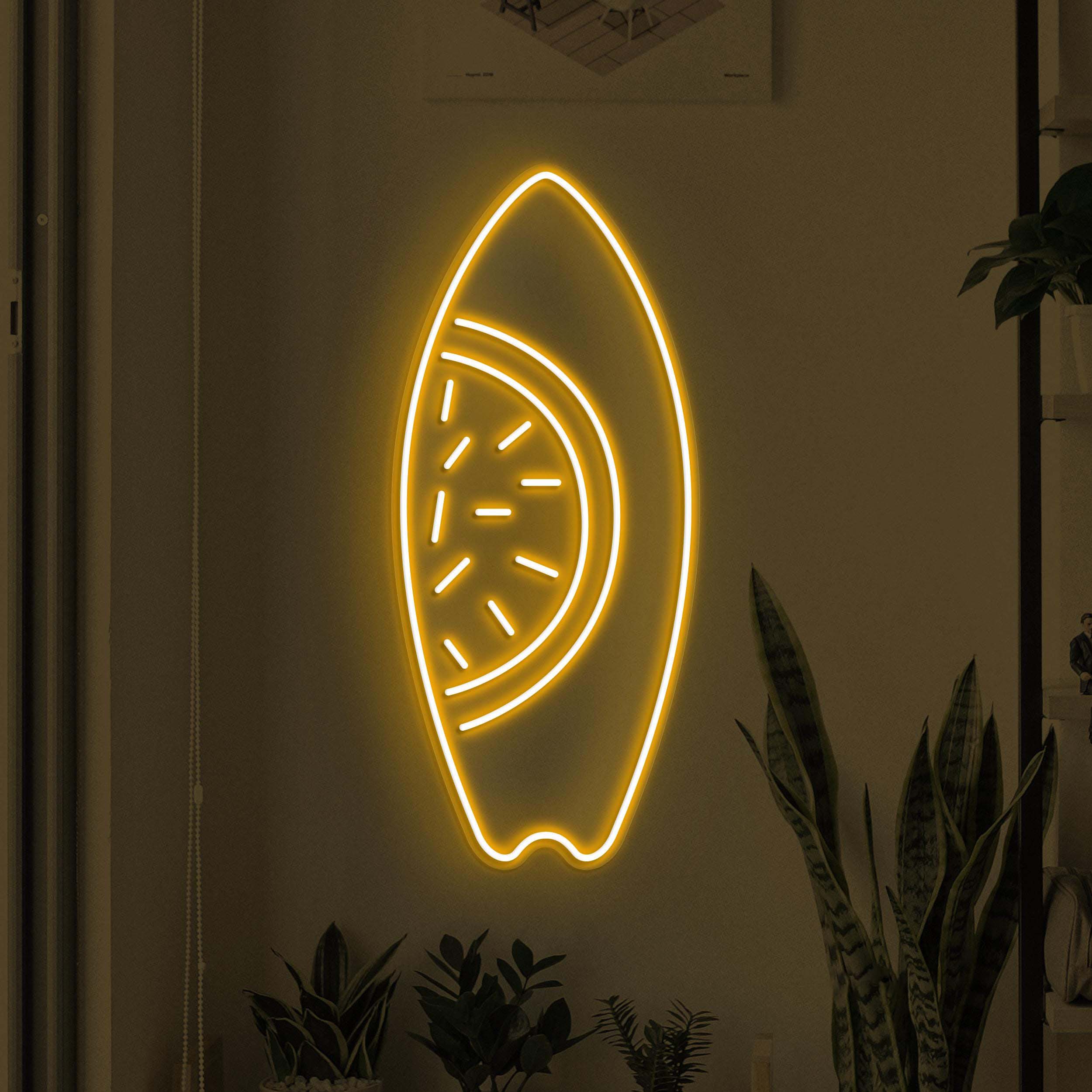 Surfboard Neon Sign, Watermelon Surfboard LED Light, Beach Wall Decor, Beach Day Wall Art, Ocean Lover Gift, Sea Surfboard Neon Wall Light