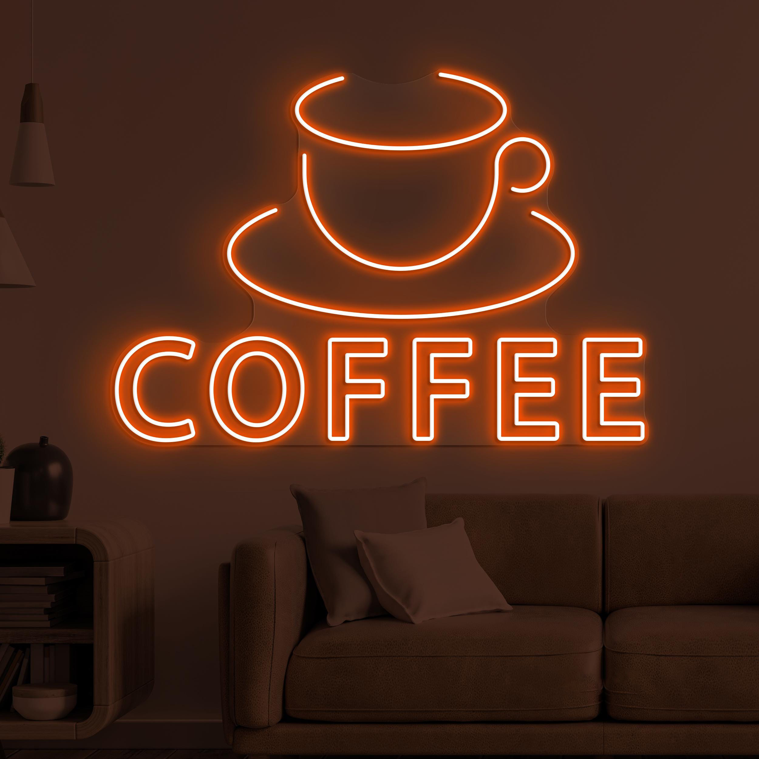 Coffee Neon Sign, Coffee Cup LED Light, Kitchen Wall Decor, Coffee Shop Neon Light, Cafe, Bar, & Restaurants Decor, Coffee Lover's Gift