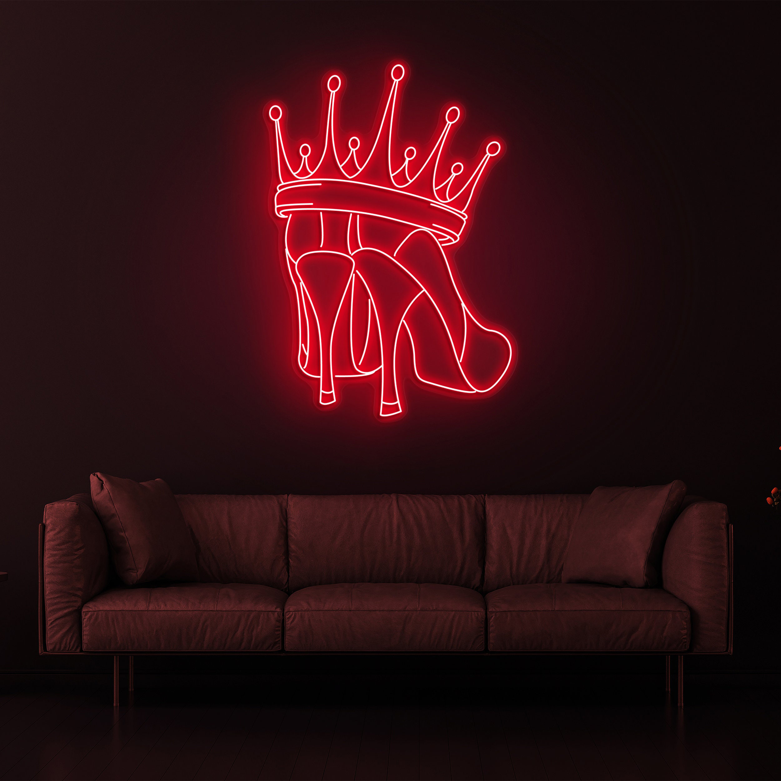 Queen Shoes Neon Sign, Crown Neon Light, Girly Bedroom and Salon Décor, Shoe Neon Sign for Weddings, Parties, Game Rooms, and More, Gift