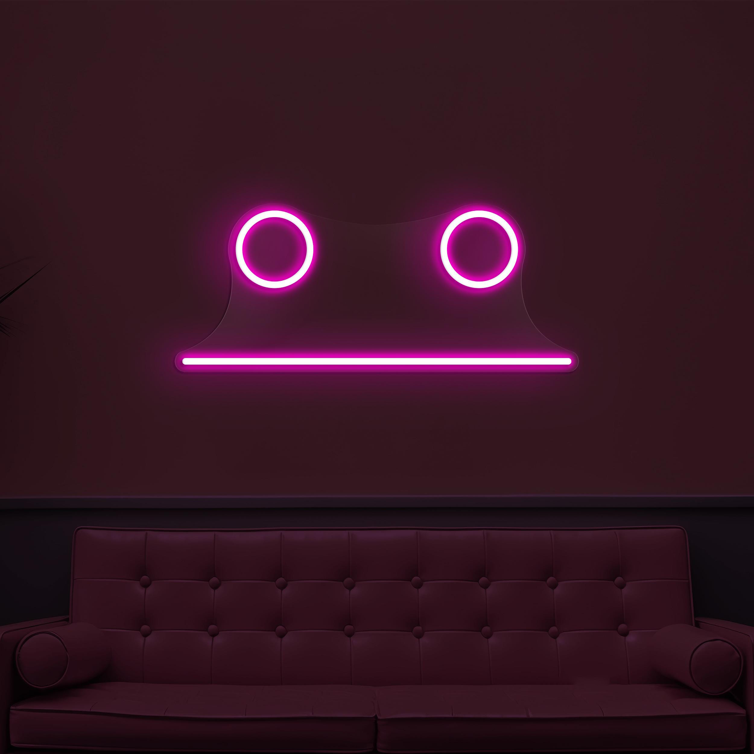 Froggy Face Neon Sign, Froggy Face LED Light, Froggy Eye Wall Decor, Kids Room Wall Art, Animal Shop Neon Light, Custom Sign, Lip Line Art