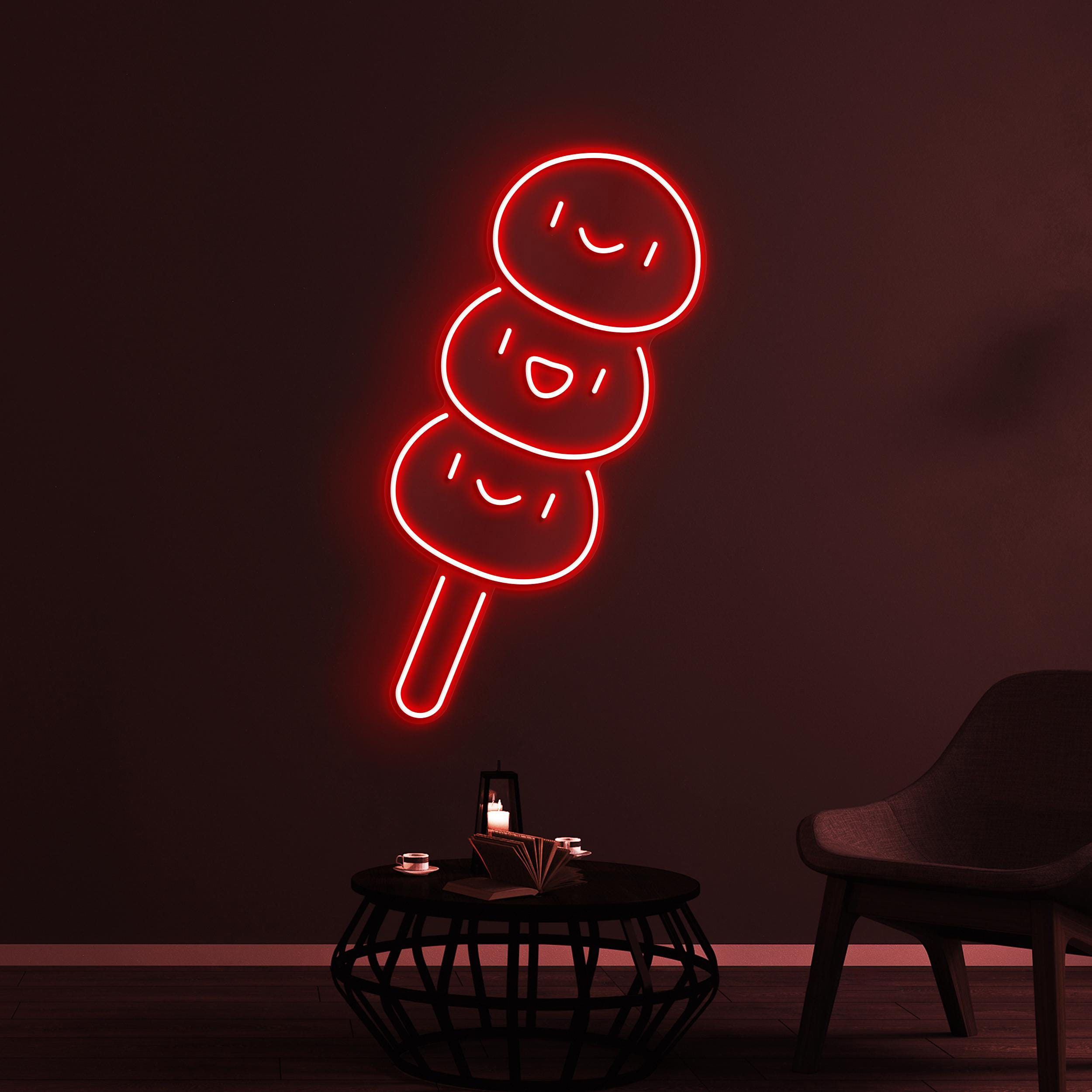 Dango Neon Sign, Dumpling LED Light, Cute Dango LED Light, Restaurant Wall Decor, kawaii Wall Art, Japanese Dumpling Art, Sweet Dish Sign