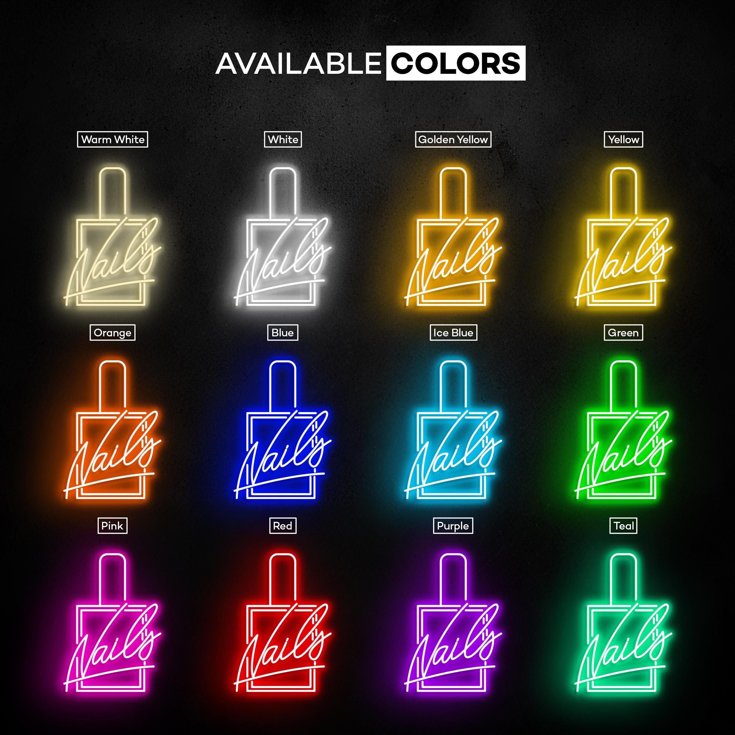 Nails Neon Sign, Nails LED Light, Nail Polish Wall Decor, Nail Logo Wall Art, Beauty Salon Decor, Nail Artist Home Decor, Nail Salon Sign