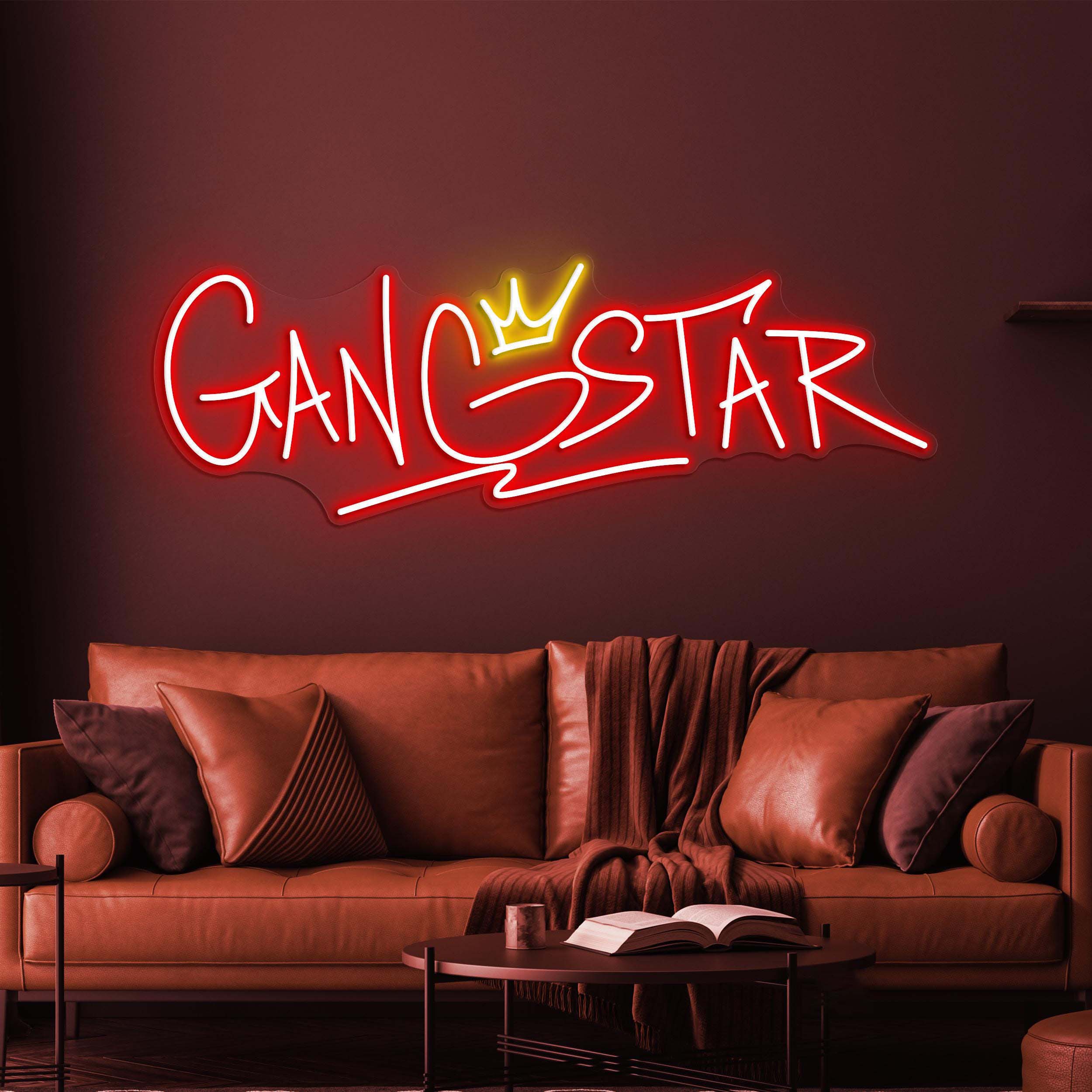 Gangstar Neon Sign, Gangstar LED Light, Gangstar Wall Decor, King Neon Sign, Game Room Wall Decor, Personalized Gangstar Neon Sign