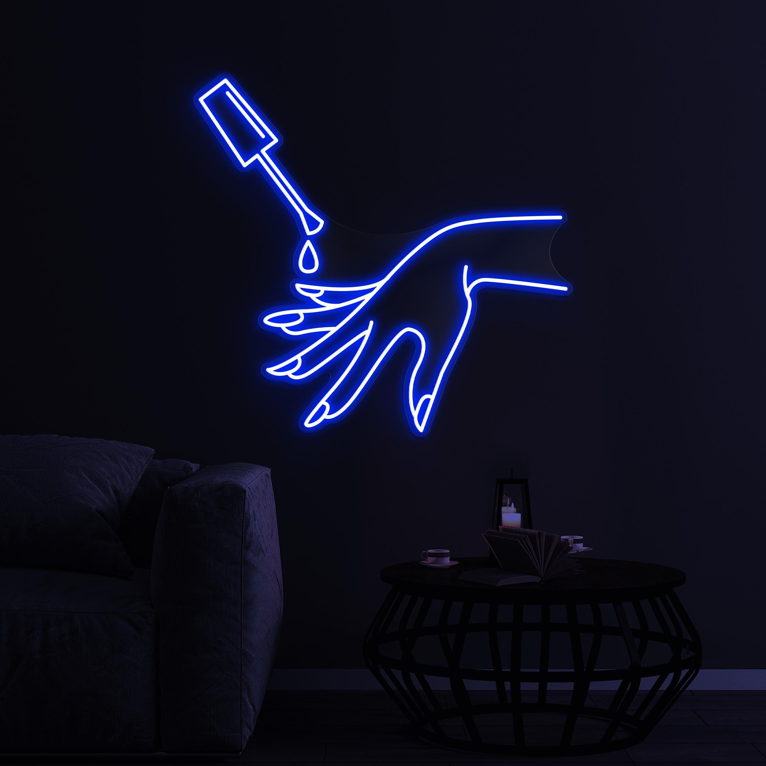 Hand Painting Nails Neon Sign, Hand & Nail Polish LED Light, Nail Polish Hand Light, Beauty Salon Decor, Nail Artist Home Decor, Girly Room