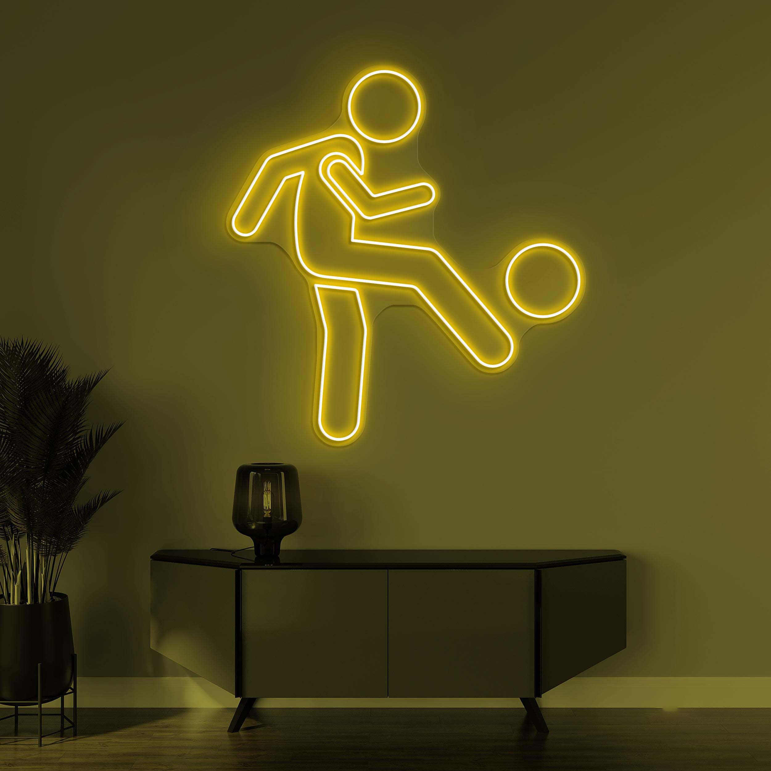 Football Player Neon Sign, Soccer Player LED Light, Football Kick Wall Decor, Sports Shop Wall Art, Game Room Neon Light, Custom Neon Sign