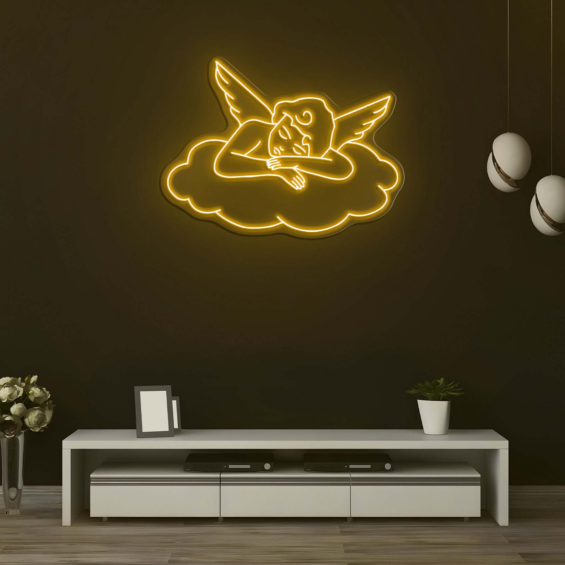 Sleepy Cupid Neon Sign, Cupid LED Neon Light, Led Wall art, Mother's Day Gift, Love Decor, LED Cupid Light, Home Decor, Custom Neon Art,Gift