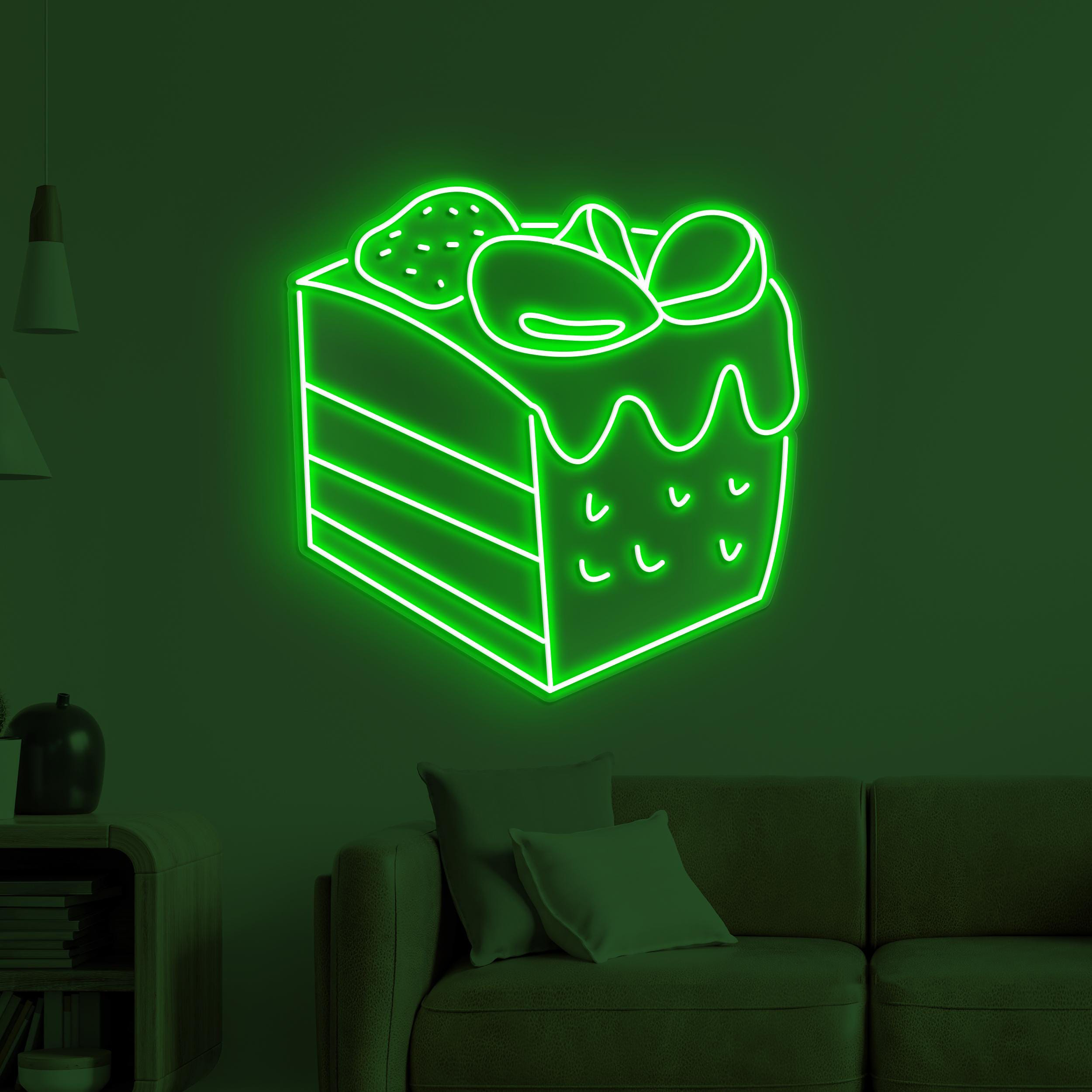 Cake Slice Neon Sign, Cake Slice LED Light, Dessert Wall Decor, Birthday Cake Art, Sweet Treat Sign, Cake Shop Neon Light, Bar & Cafe Decor