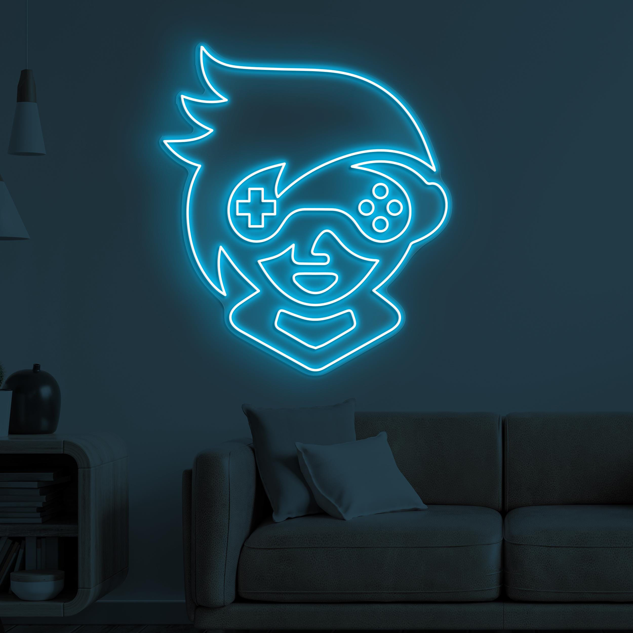 Gamer Boy Neon Sign, Gamer Boy LED Light, Gamer LED Neon Art, Kids Room Wall Decor, Game Room Neon Light, Gaming Zone Wall Art, Boy Room Art