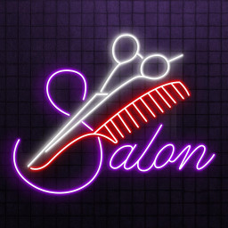 Salon Neon Sign, Salon LED Light, Scissors and Comb Wall Decor, Hairdressing Tools Wall Art, Barber Shop Wall Decor, Hair Salon Business Art