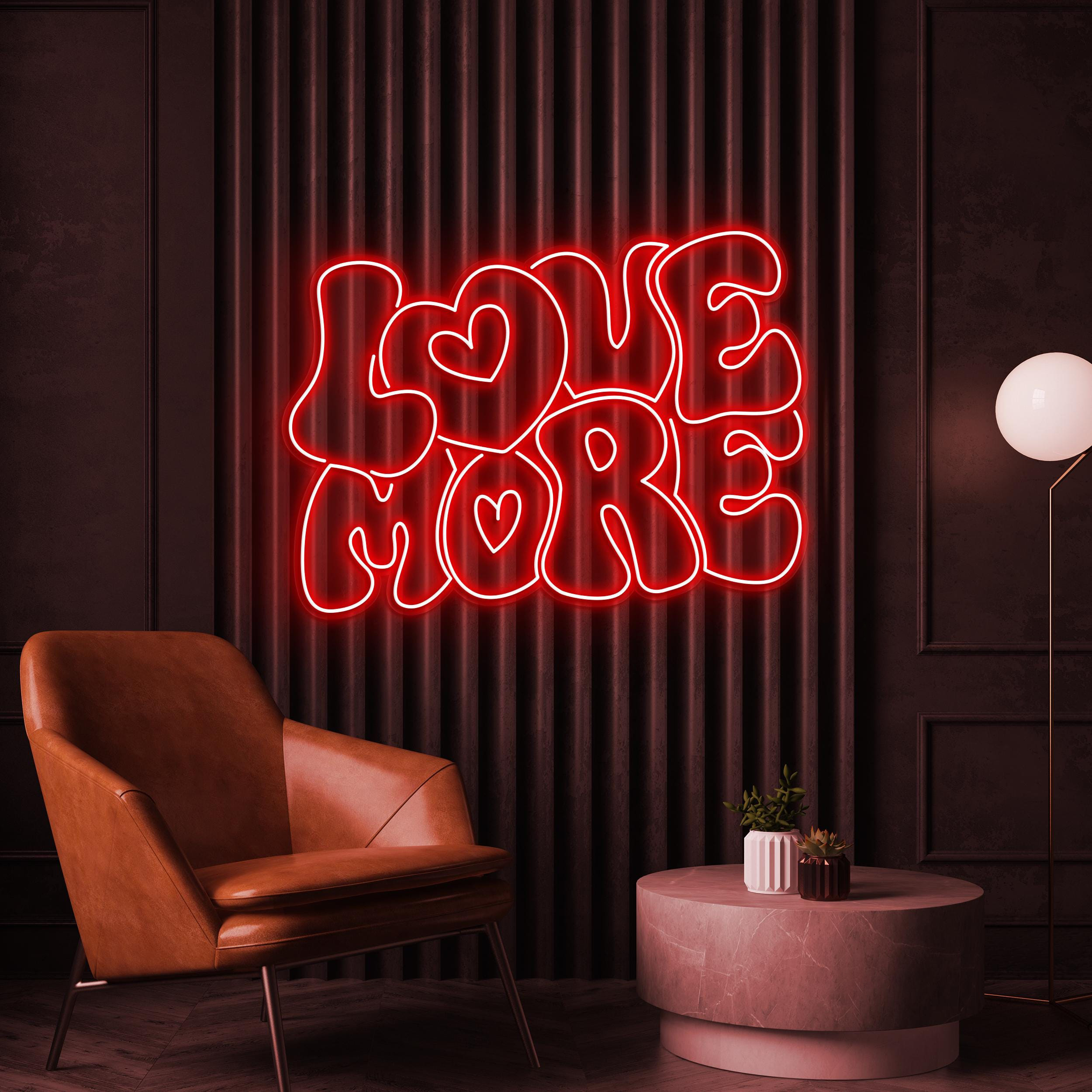 Love More Neon Sign, Love More LED Light, Love More Wall Art, Romantic Home Decor, Engagement, Birthday, Party Decoration, Couples Love sign
