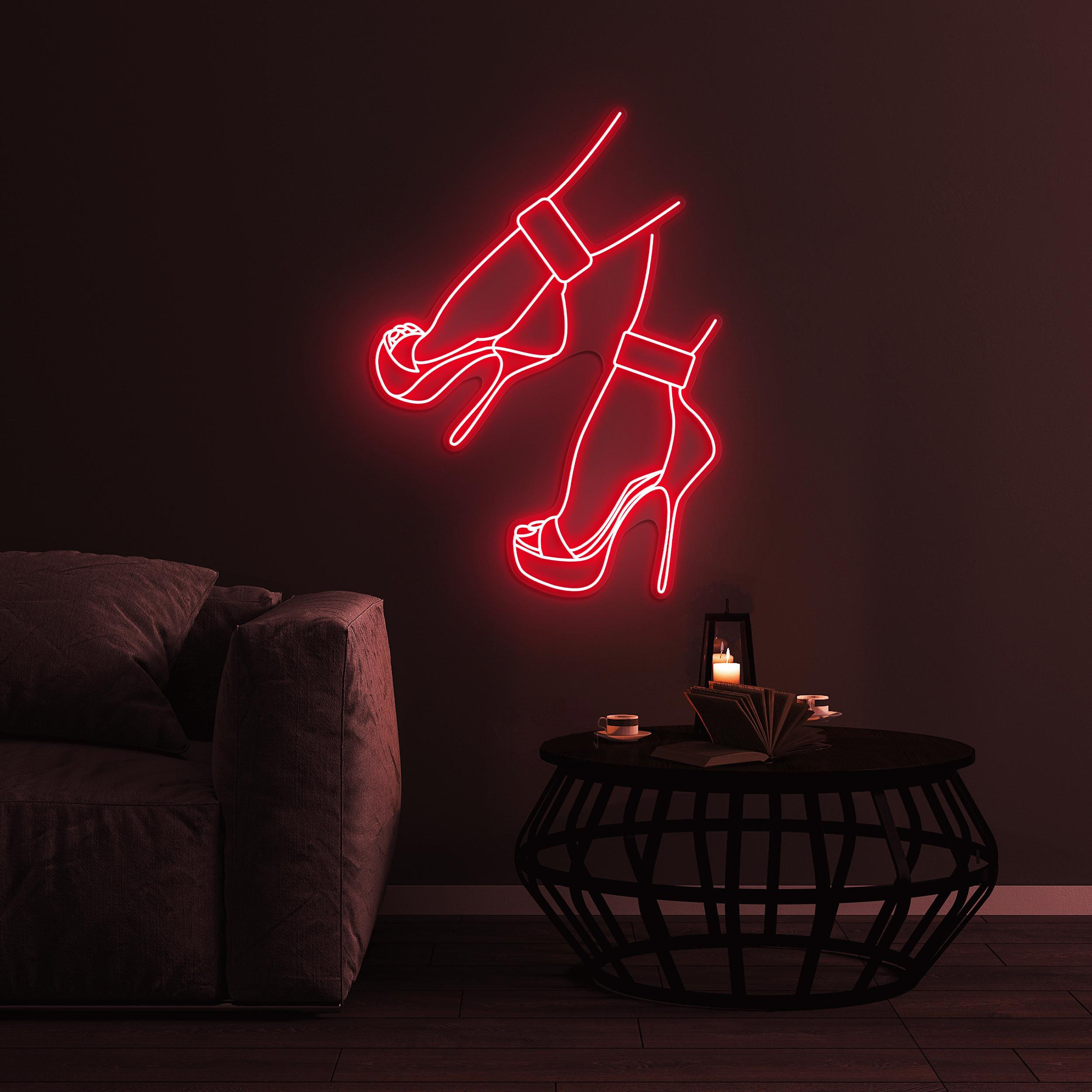 High Heels Neon Sign, Heels Shoes LED Light, High Heels LED Neon Art, Shoes Shop Decor, Business Logo Sign, Home Decor, Party Girl Shoes
