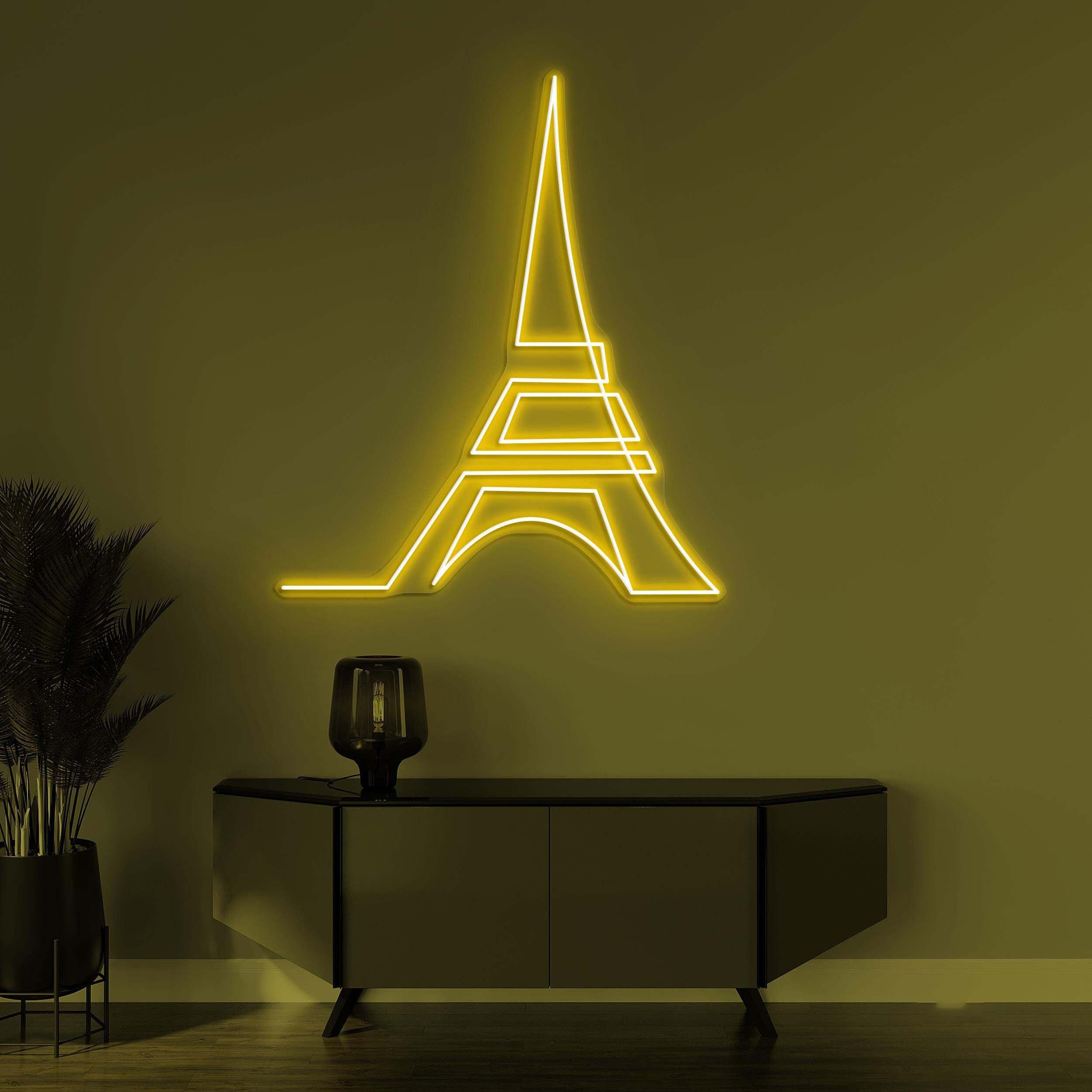 Eiffel Tower Neon Sign, Eiffel Tower LED Light, Eiffel Tower Wall Decor, Paris Neon Light, France Neon Sign, Decor for Office, Home, & Cafe