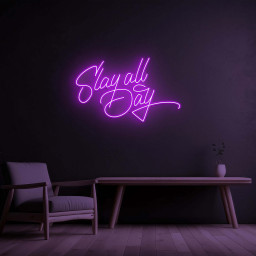 Slay All Day Neon Sign, Slay All Day LED Light, Slay All Day Wall Art, Room, Home Decor, Aesthetic Decor, Motivational Decor, Boss Mode Sign