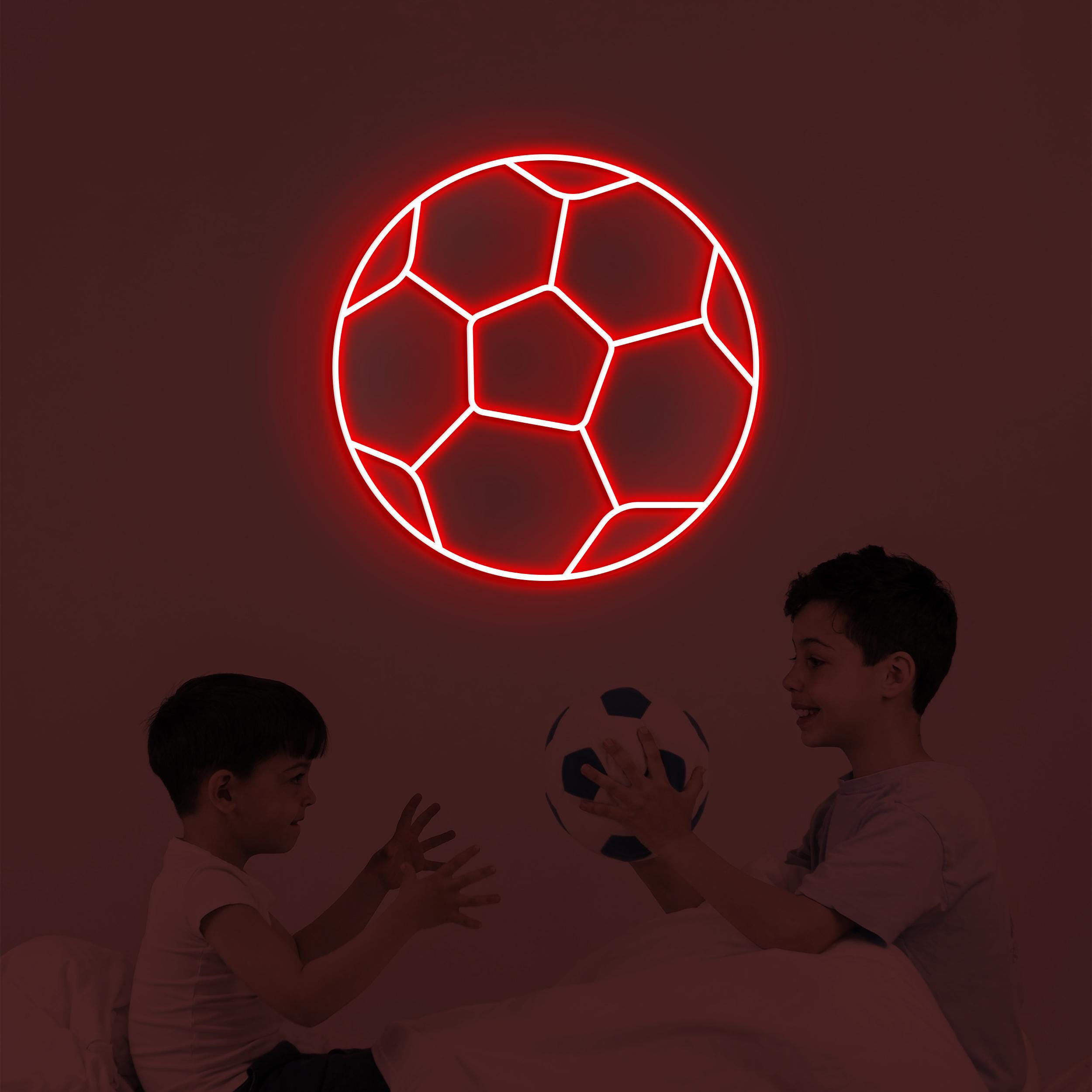 Soccer Ball Neon Sign, Soccer Ball LED Light, Football Wall Art, Football Club Neon Light, Kids Room Wall Decor, Sports Shop Led Wall Art
